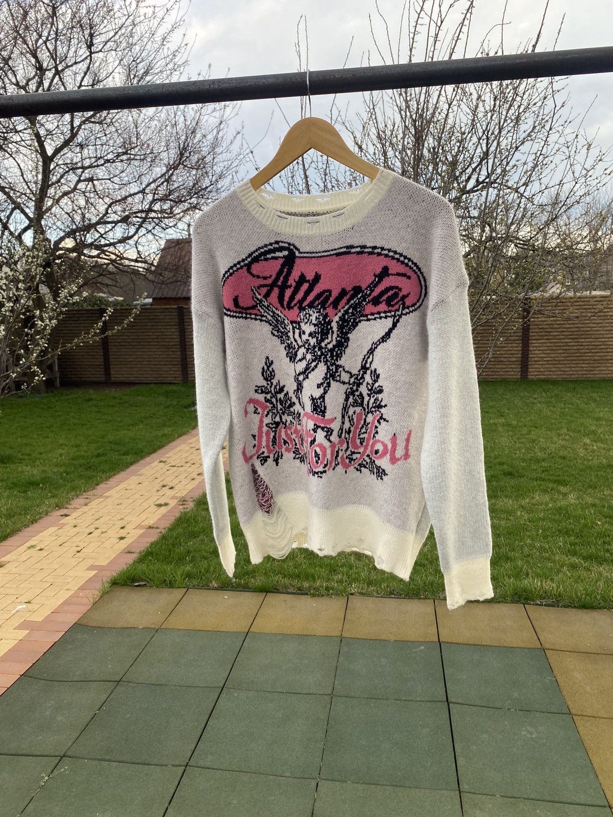 Vintage Y2K Angel Sweater Grunge Distressed Knit Vintage Aesthetic Size L / US 10 / IT 46 - 2 Thumbnail