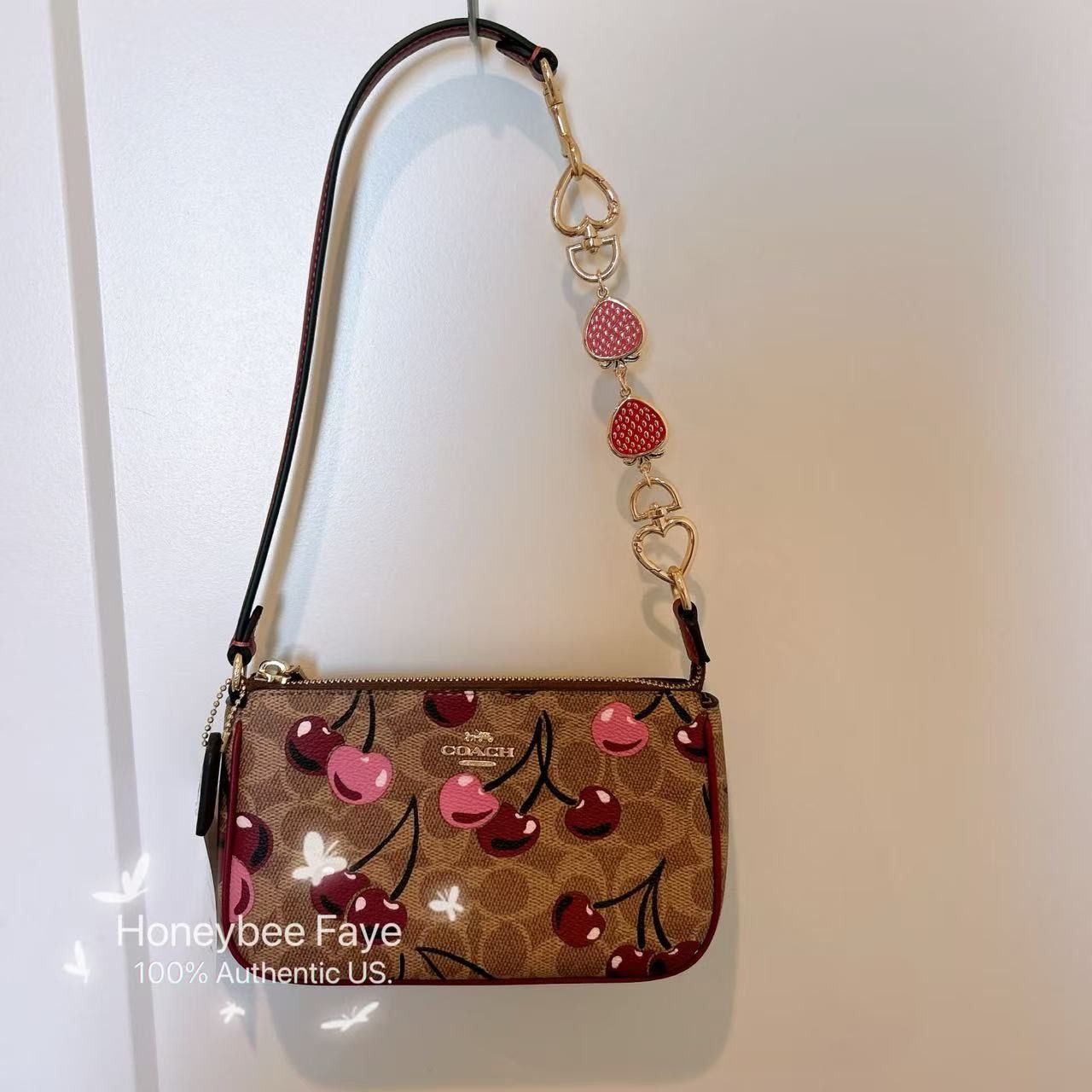 Coach Nolita 19 With Cherry Print CZ011 plus extended chain Size ONE SIZE - 3 Thumbnail