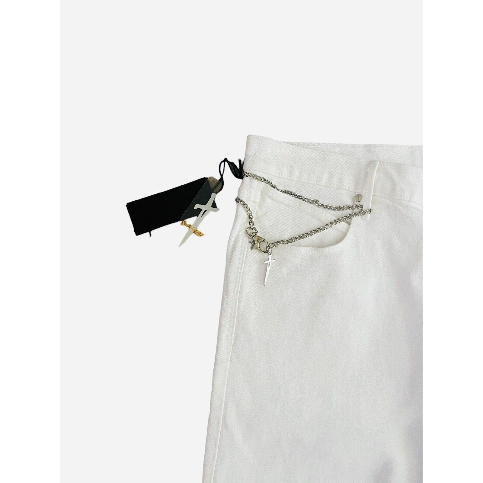 Rta RTA x Savage Mens Jeans Bryant Skinny White $425 Size 38/32 Size US 38 / EU 54 - 3 Thumbnail