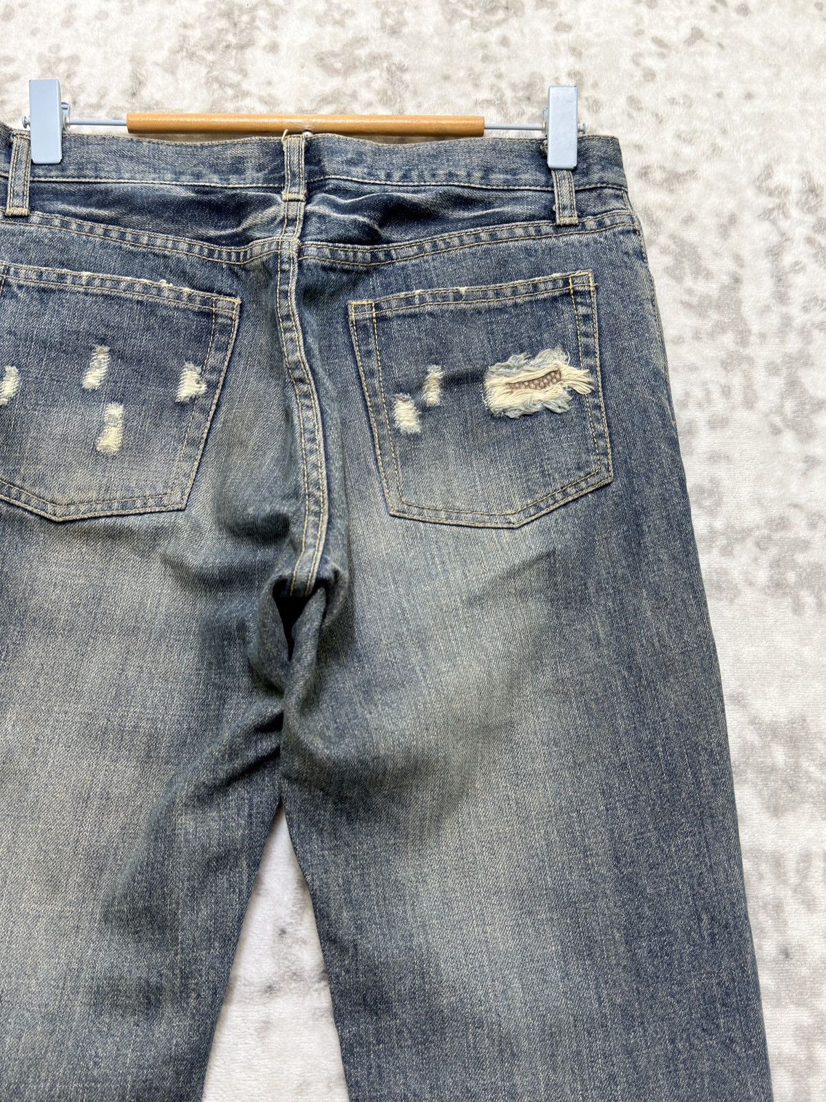 Schlussel Schlussel Distressed Snake Patch Y2K Grunge Denim Jeans Size US 29 - 12 Thumbnail