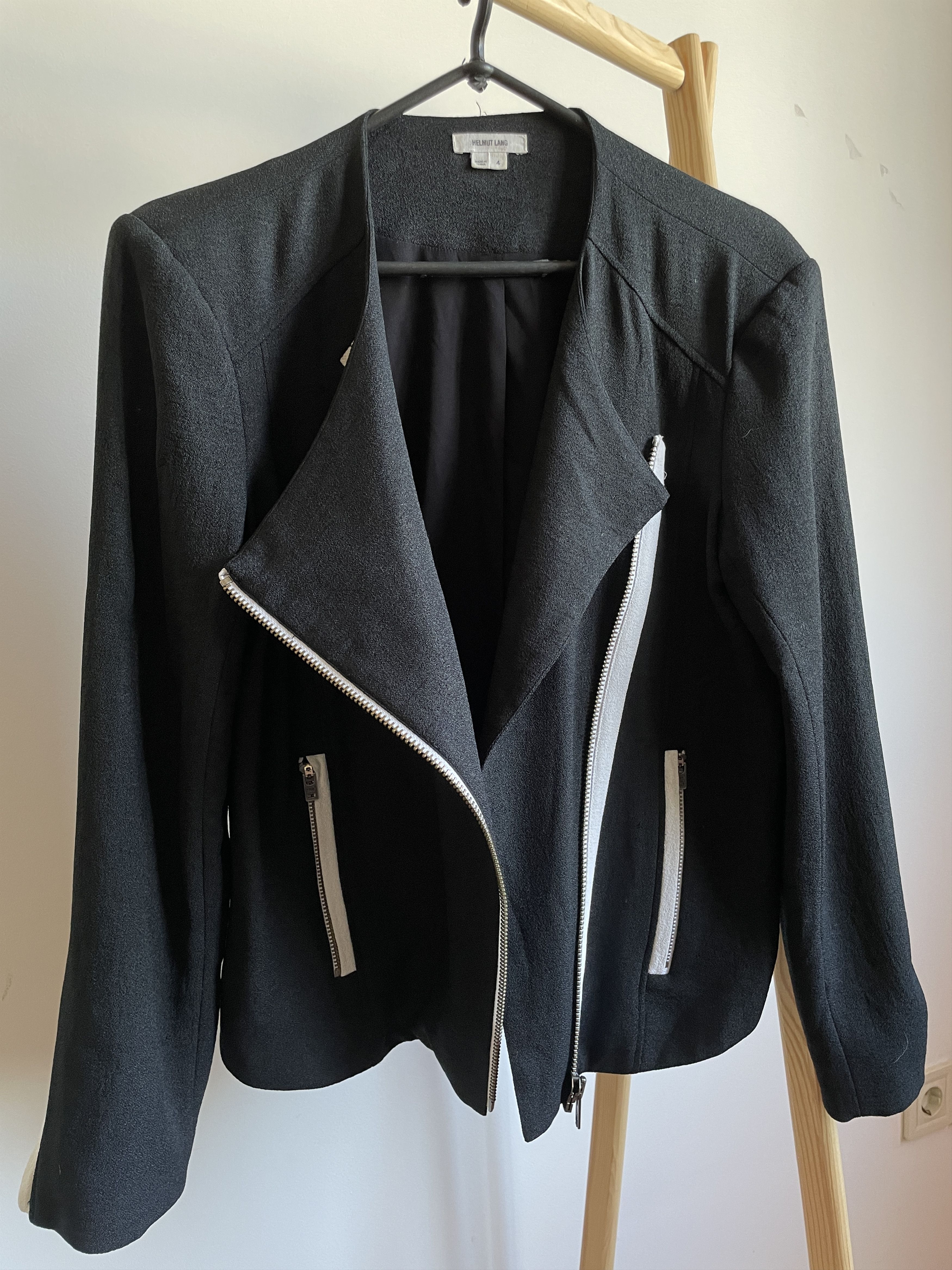 Helmut Lang Helmut Lang Womens Collarless Moto Asymmetrical Zip Jacket Size S / US 4 / IT 40 - 5 Thumbnail