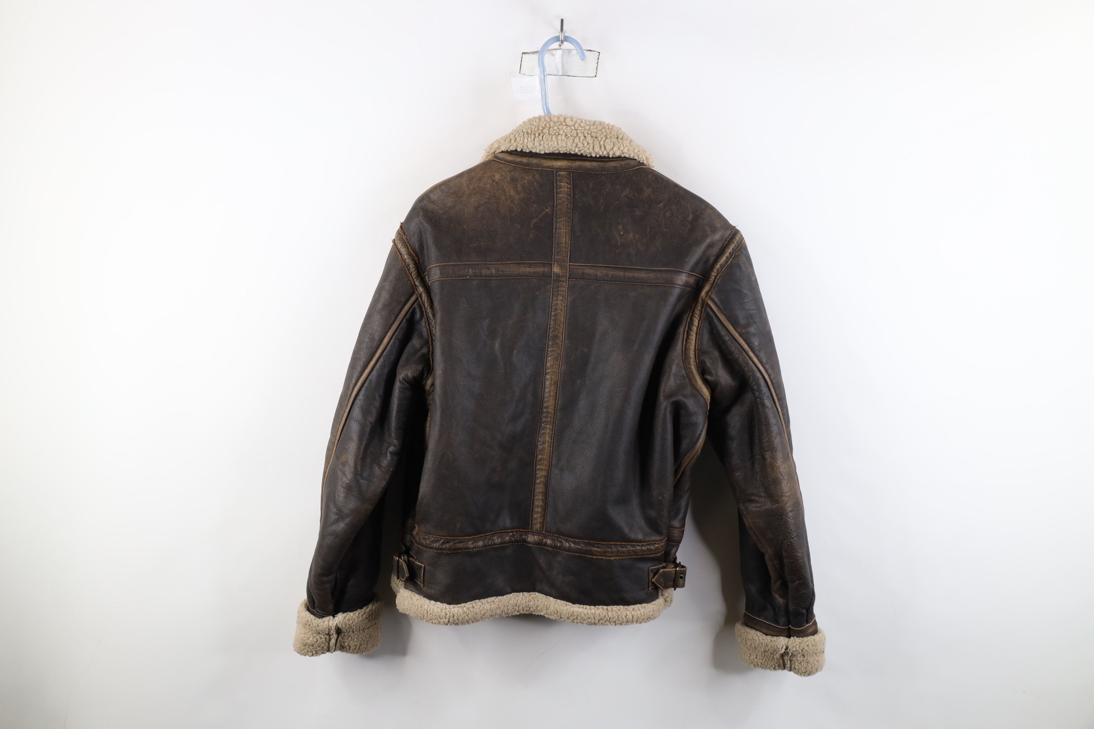 Vintage Vintage 90s Streetwear Lined Leather B3 Bomber Jacket Size S / US 4 / IT 40 - 13 Thumbnail