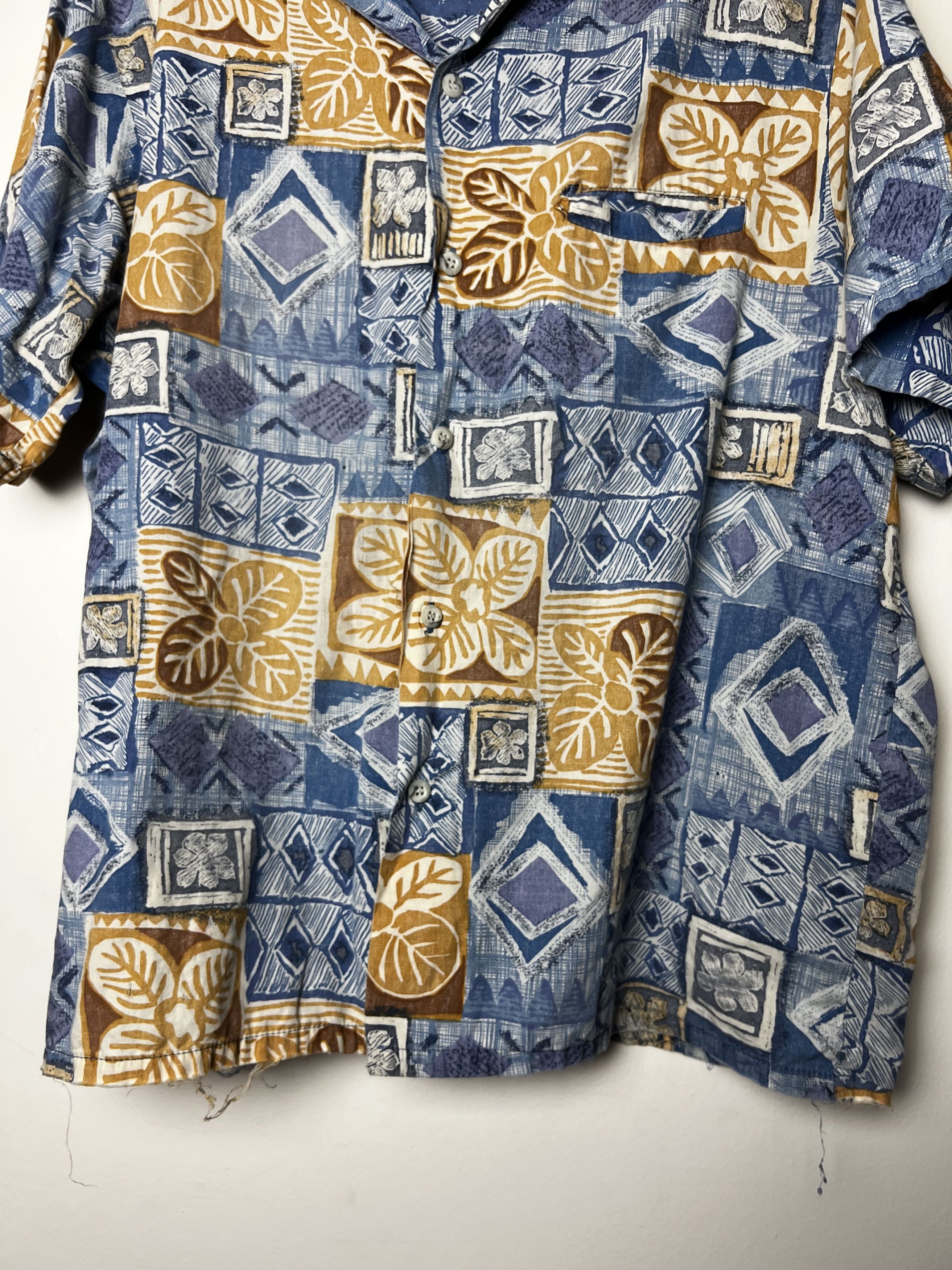 Vintage Vntg 70s Hawaiian Aloha Shirt: Barefoot in Paradise Abstract Size US L / EU 52-54 / 3 - 4 Thumbnail