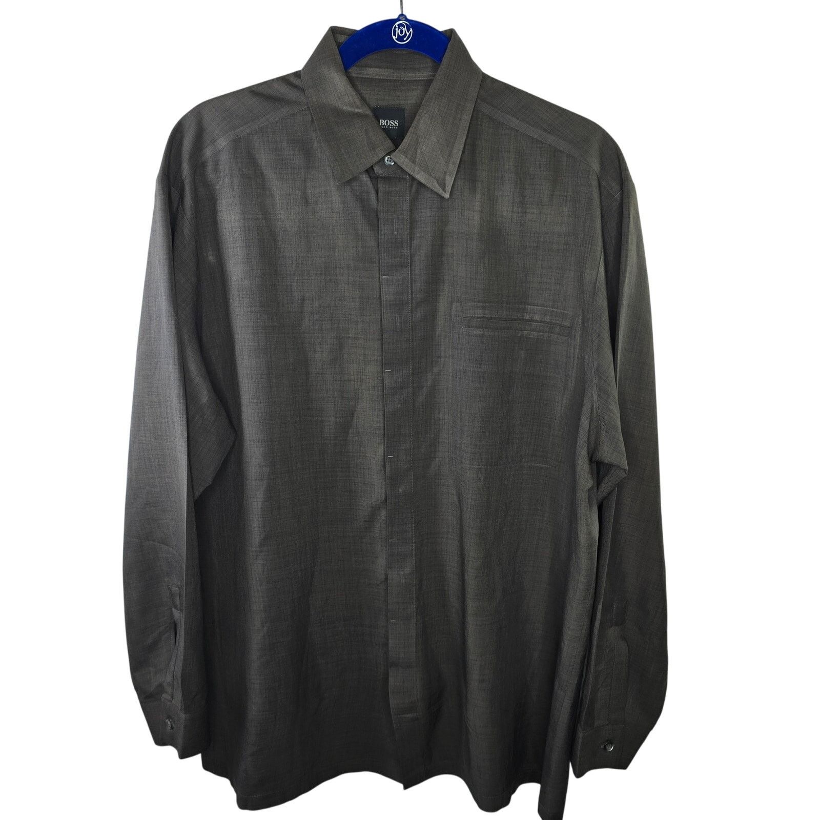 Hugo Boss Men's Boss Hugo Boss Brown Gray Button-up Shirt Size Large Size US L / EU 52-54 / 3 - 1 Thumbnail