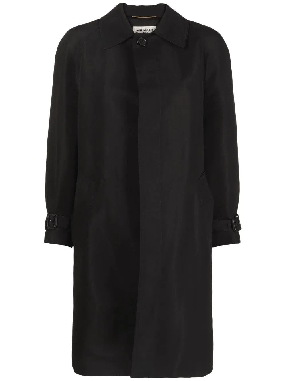 Saint Laurent Paris o1s1wg111224 Classic-Collar Coat in Black Size M / US 6-8 / IT 42-44 - 1 Thumbnail