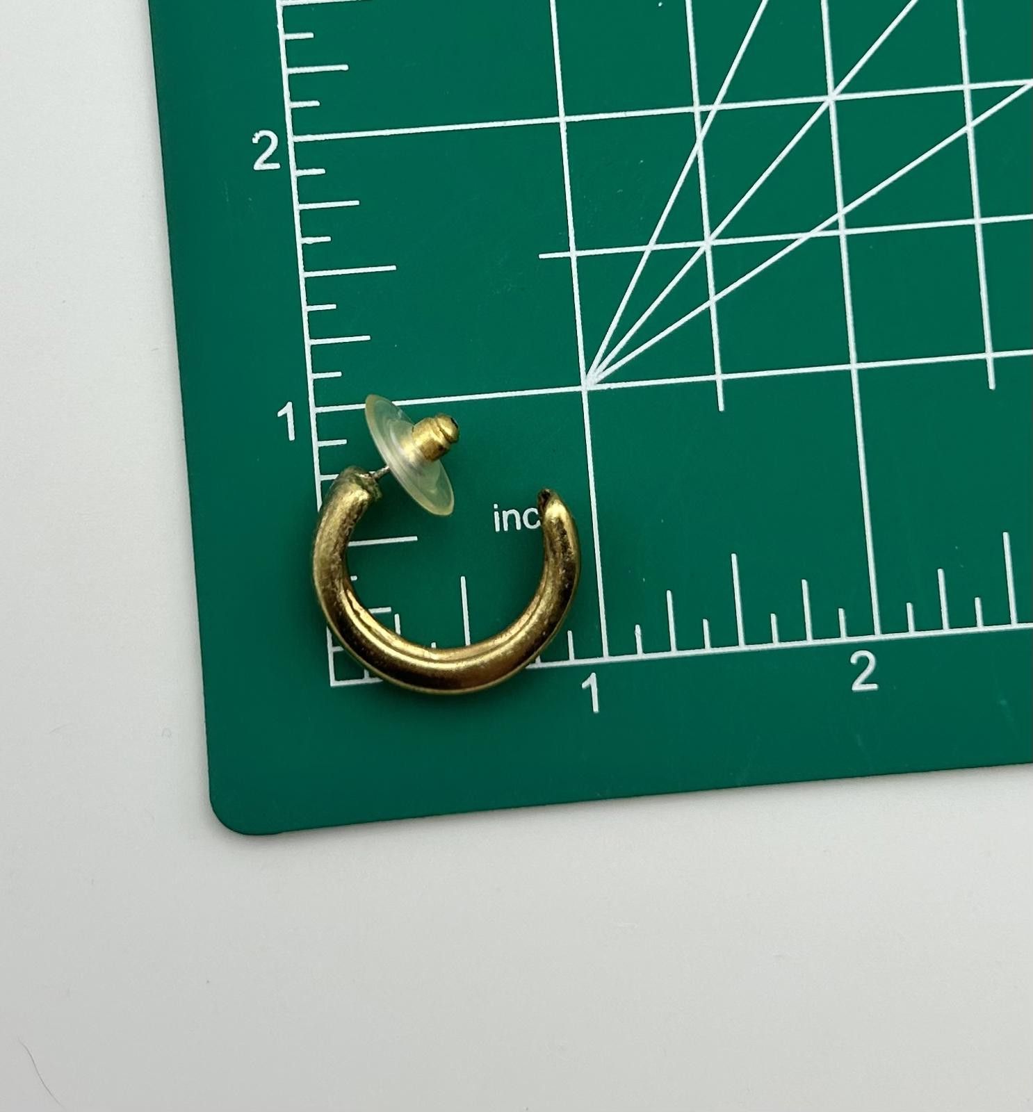 Designer Brushed Gold Vintage Hoops – Unisex Clean Modern Minimal Size ONE SIZE - 5 Thumbnail