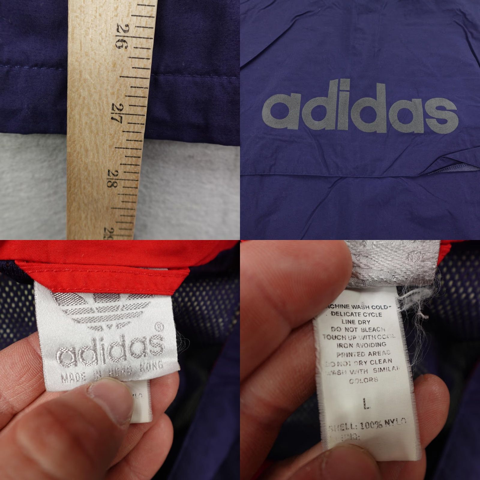 Adidas VINTAGE Adidas Windbreaker Jacket Men’s Large Blue Hooded Track Coat 90s Size US L / EU 52-54 / 3 - 8 Thumbnail