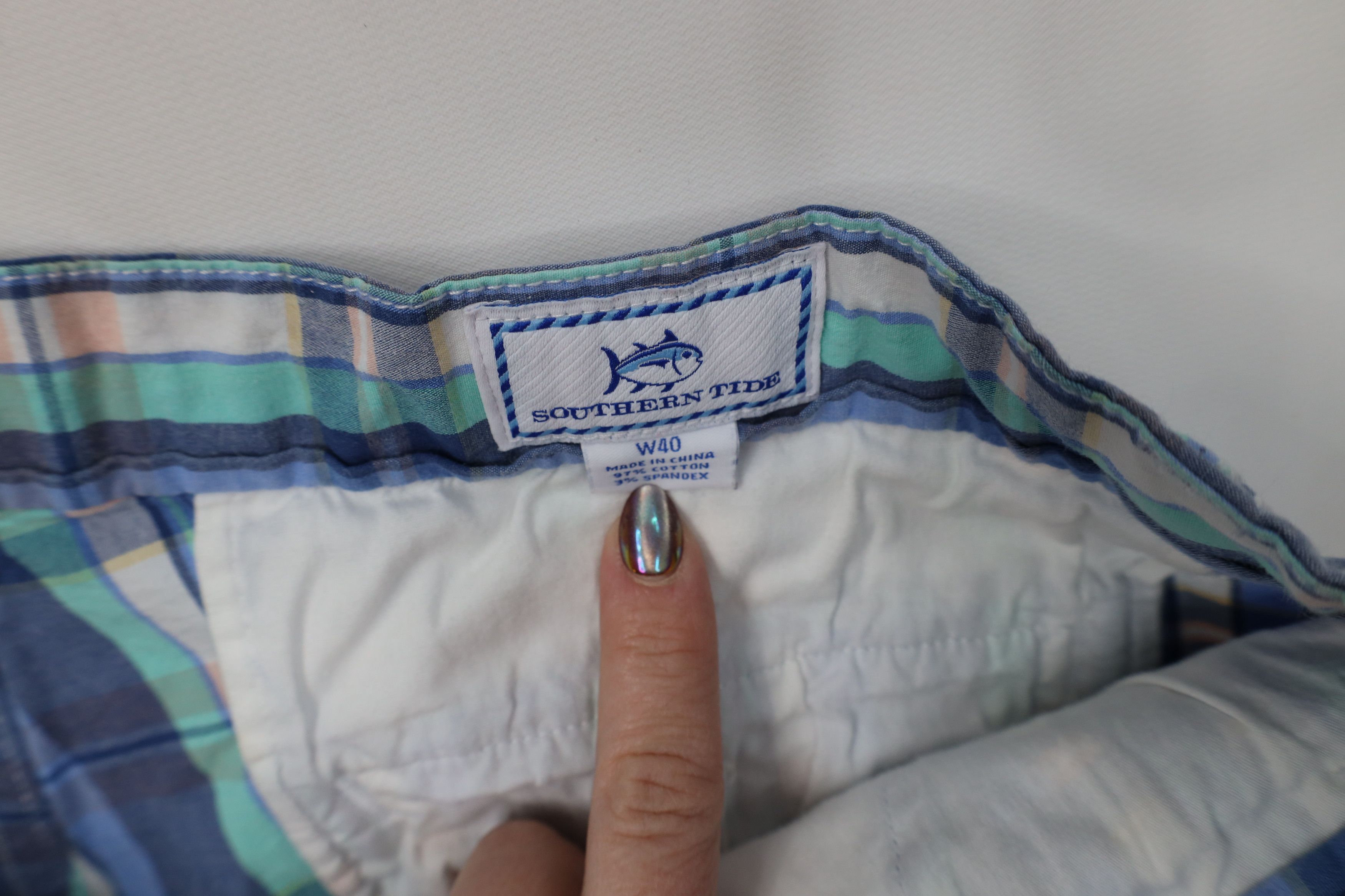Southern Tide Southern Tide Madras Stretch Above Knee Golf Chino Shorts Size US 40 / EU 56 - 7 Thumbnail