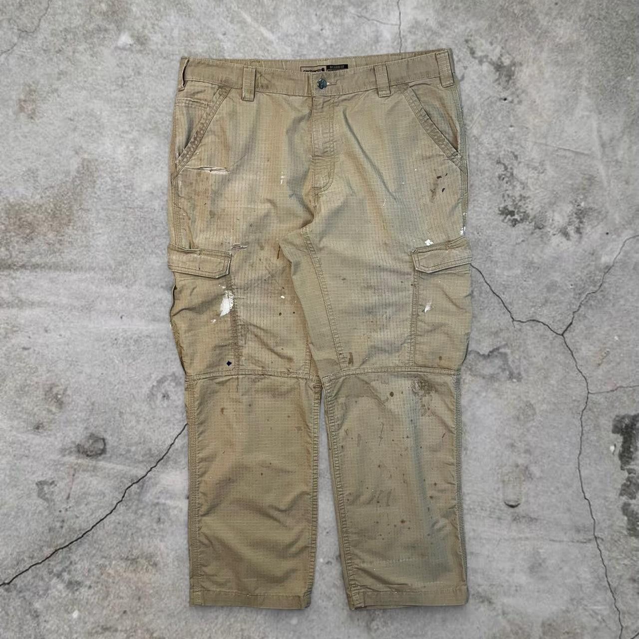 Carhartt Carhartt Distressed Cargo Pants Relaxed Fit Workwear Tan Size US 38 / EU 54 - 8 Thumbnail
