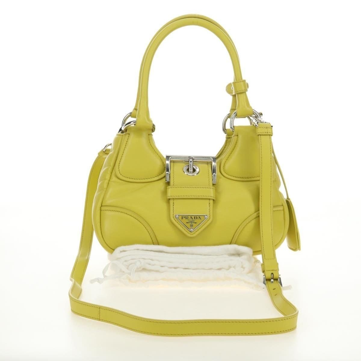 Prada Prada Saffiano Galleria Handbag Yellow Size ONE SIZE - 3 Thumbnail