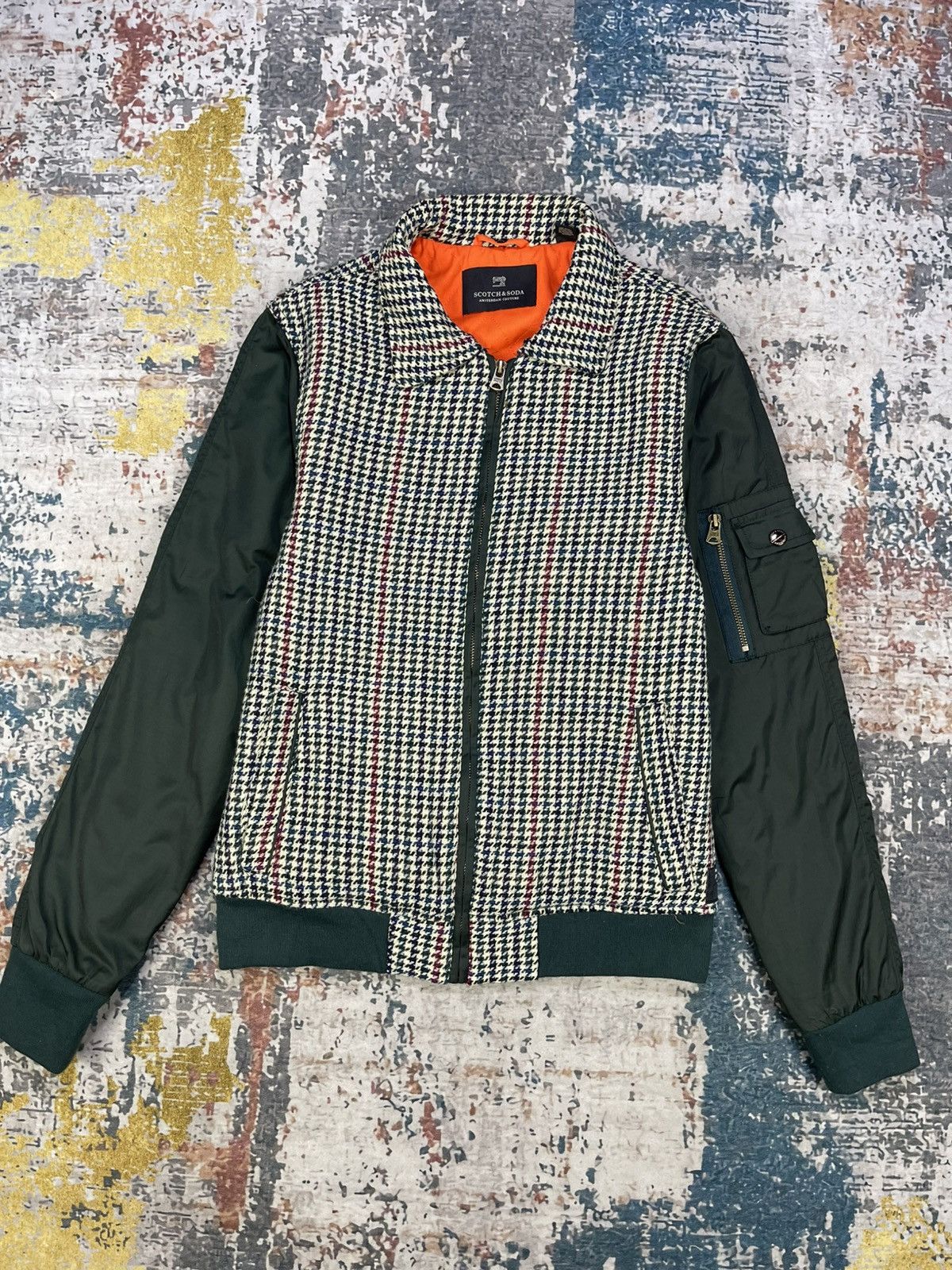 Scotch & Soda Scotch & Soda Houndstooth Boa Bomber Jacket Size US S / EU 44-46 / 1 - 4 Thumbnail