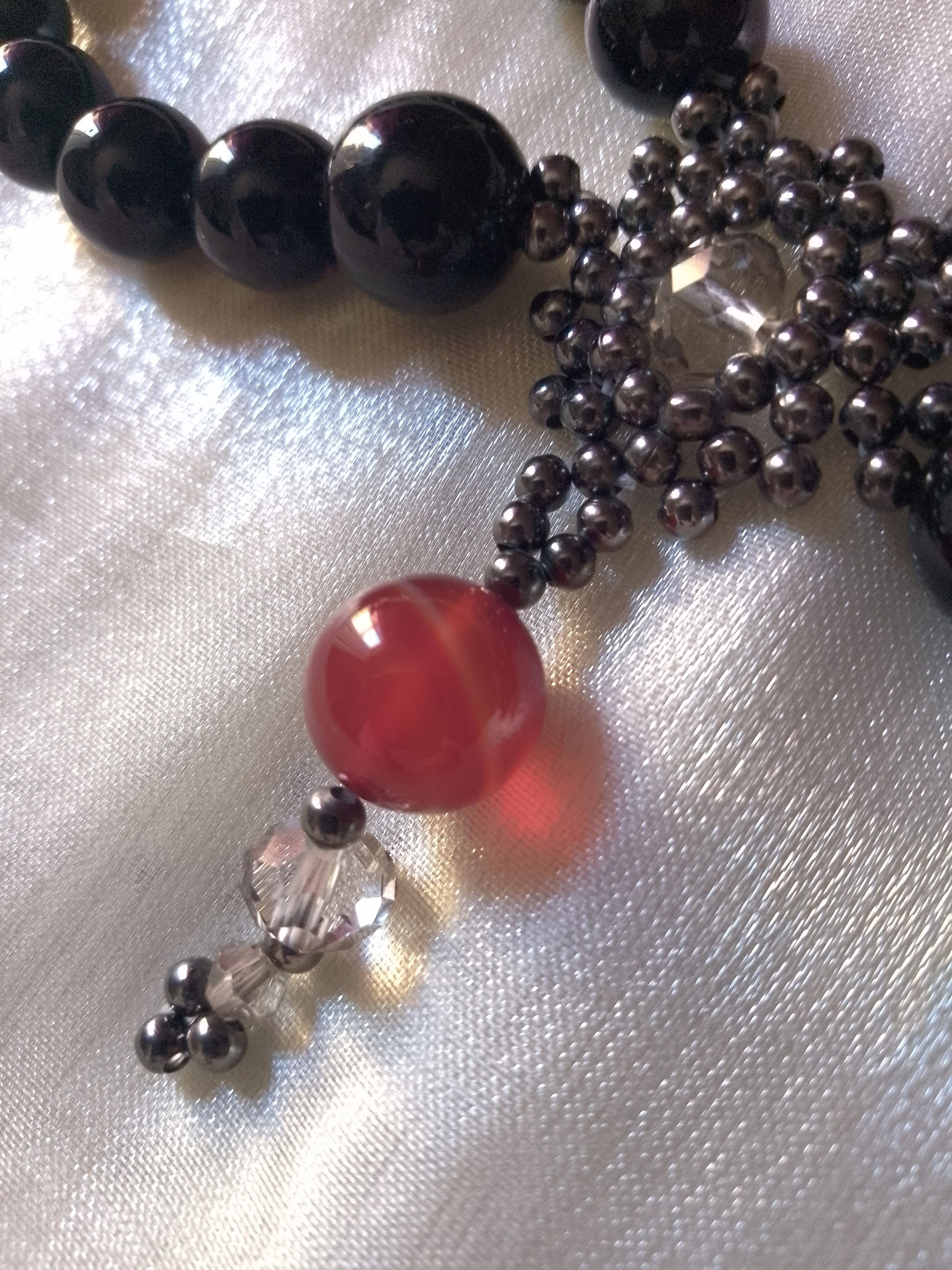 Other Necklace Black Gothic Middle-age with carnelian gemstone Size ONE SIZE - 2 Thumbnail