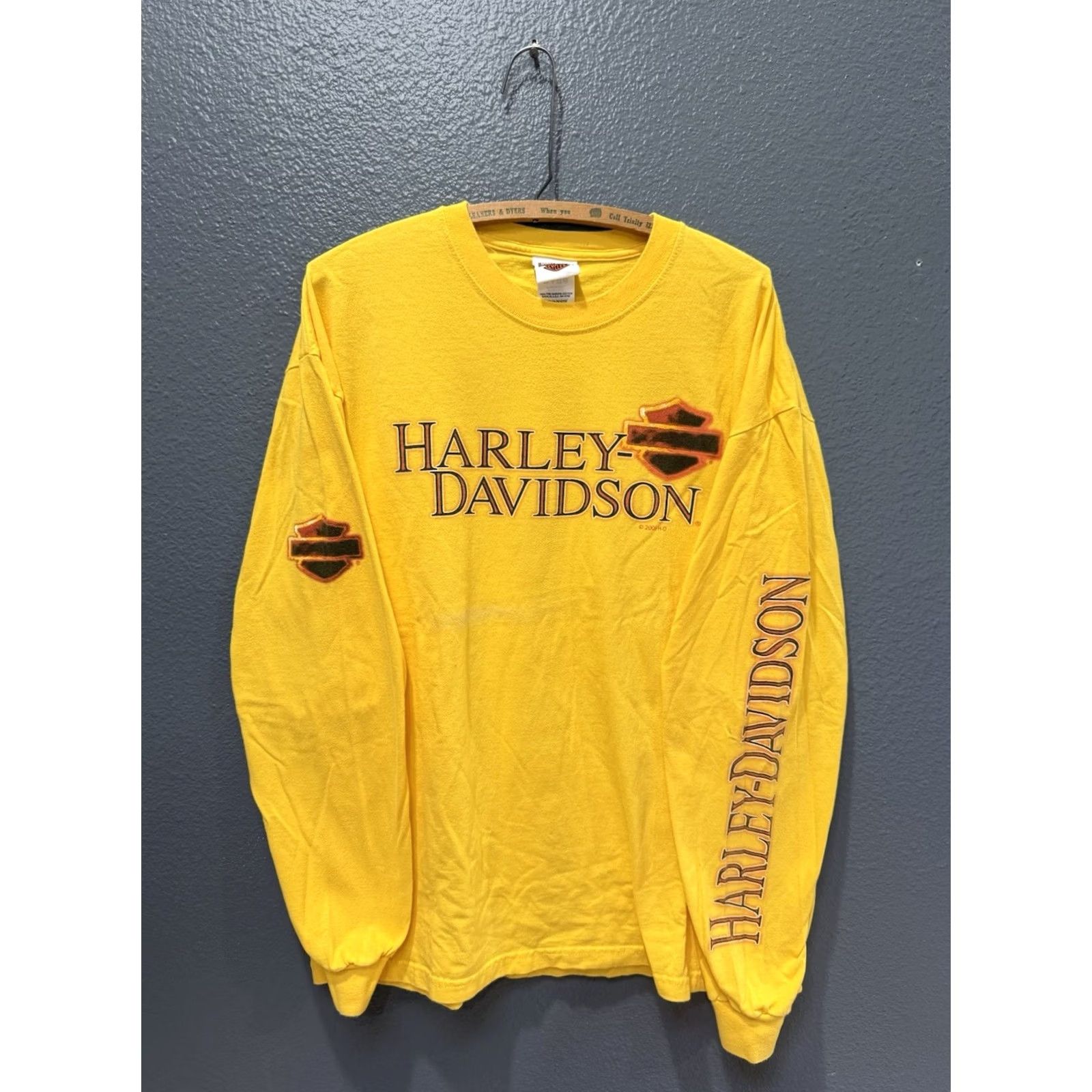 Harley Davidson VINTAGE Harley-Davidson Shirt Long Sleeve Yellow Cotton Flames XL Men Mens Size US XL / EU 56 / 4 - 3 Thumbnail