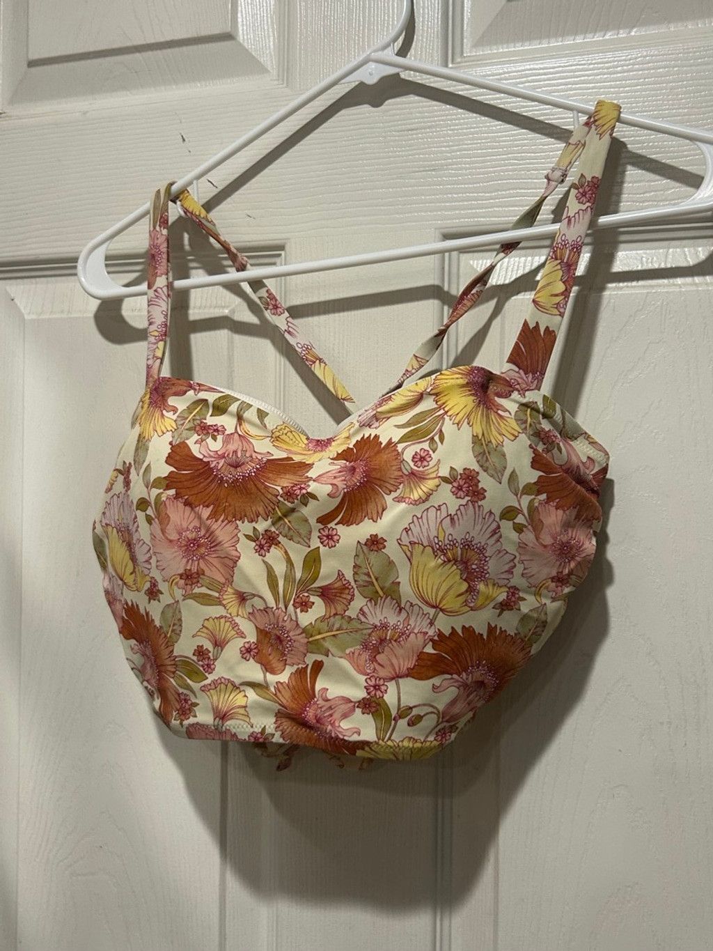 Other Women's Shoshanna Floral Bikini Top Beige Pink 34DD Size M / US 6-8 / IT 42-44 - 2 Thumbnail