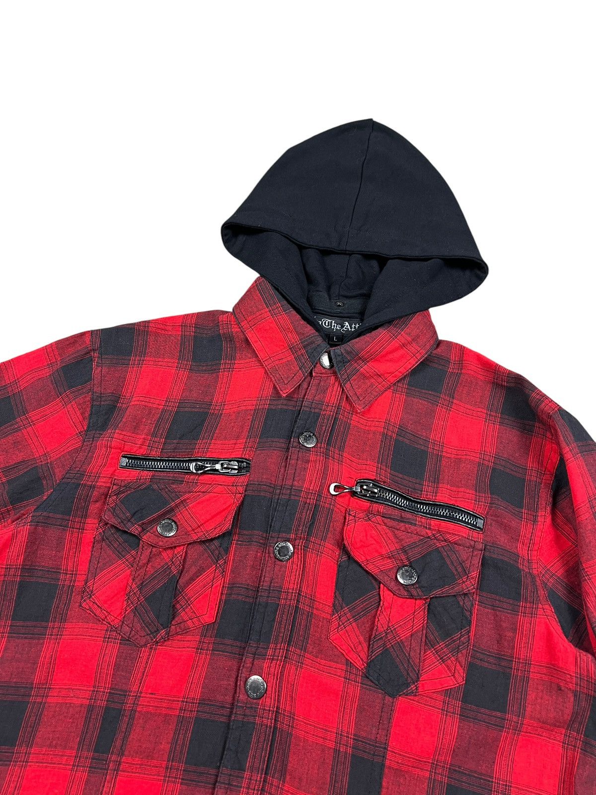 If Six Was Nine × In The Attic × Japanese Brand In The Attic Tartan Cross Poem Hooded Button Shirt Size US S / EU 44-46 / 1 - 7 Thumbnail