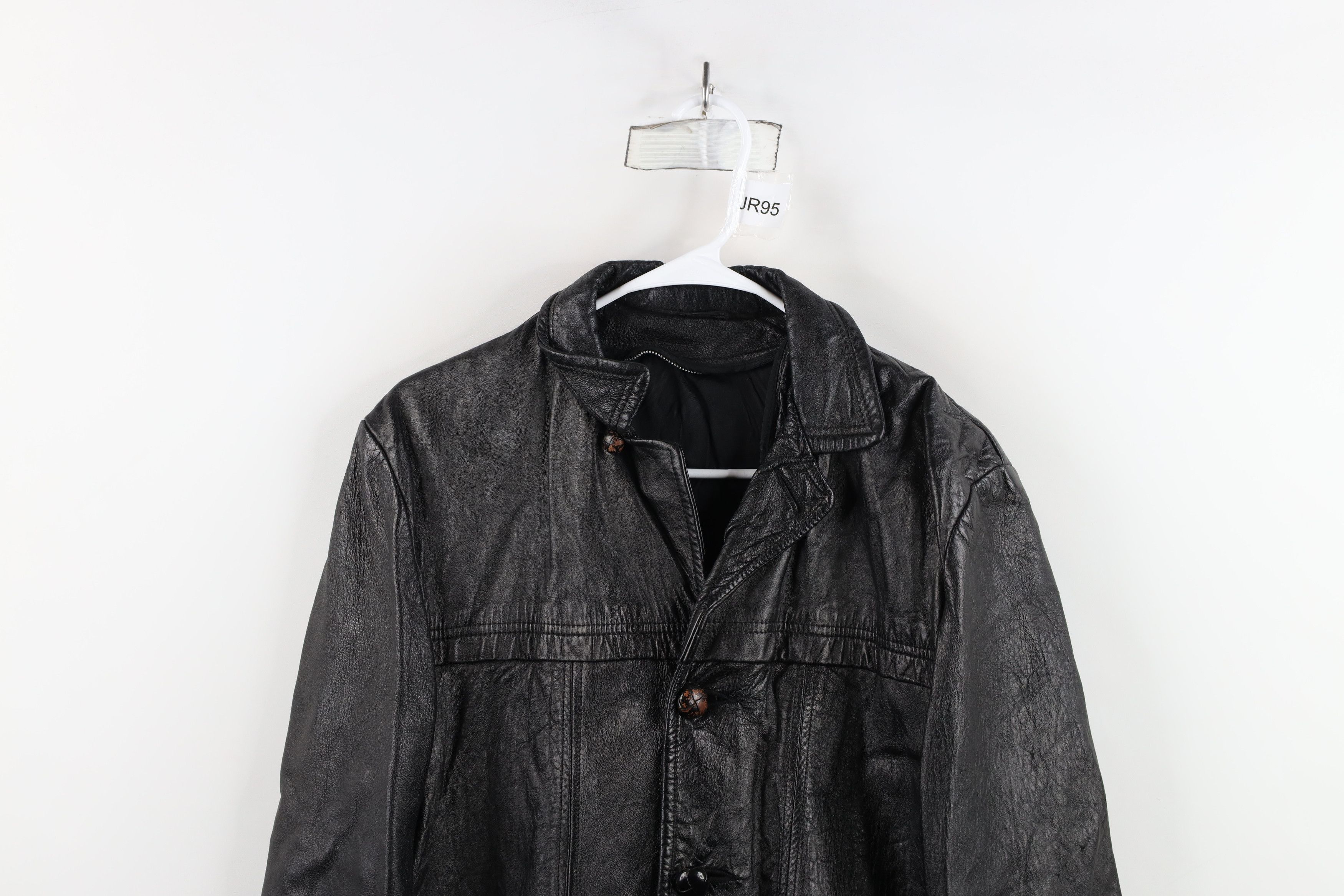Vintage Vintage 70s Streetwear Full Button Leather Jacket Black Size US L / EU 52-54 / 3 - 2 Thumbnail