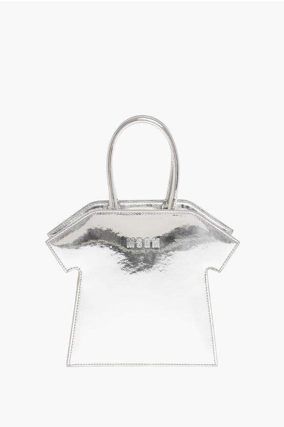 MSGM og1mm0724 Size: OS / Glossy Shoulder Strap Hand Bag Silver Size ONE SIZE - 1 Thumbnail