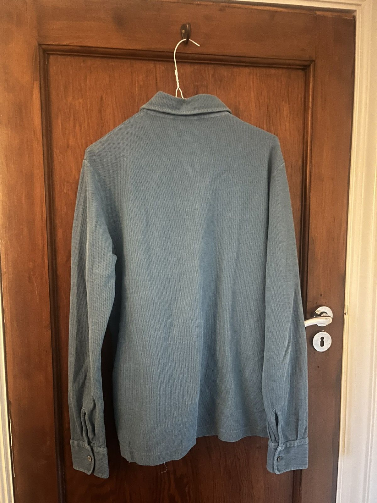 Loro Piana Loro Piana turquoise cotton pique long sleeve polo size s Size US S / EU 44-46 / 1 - 5 Thumbnail
