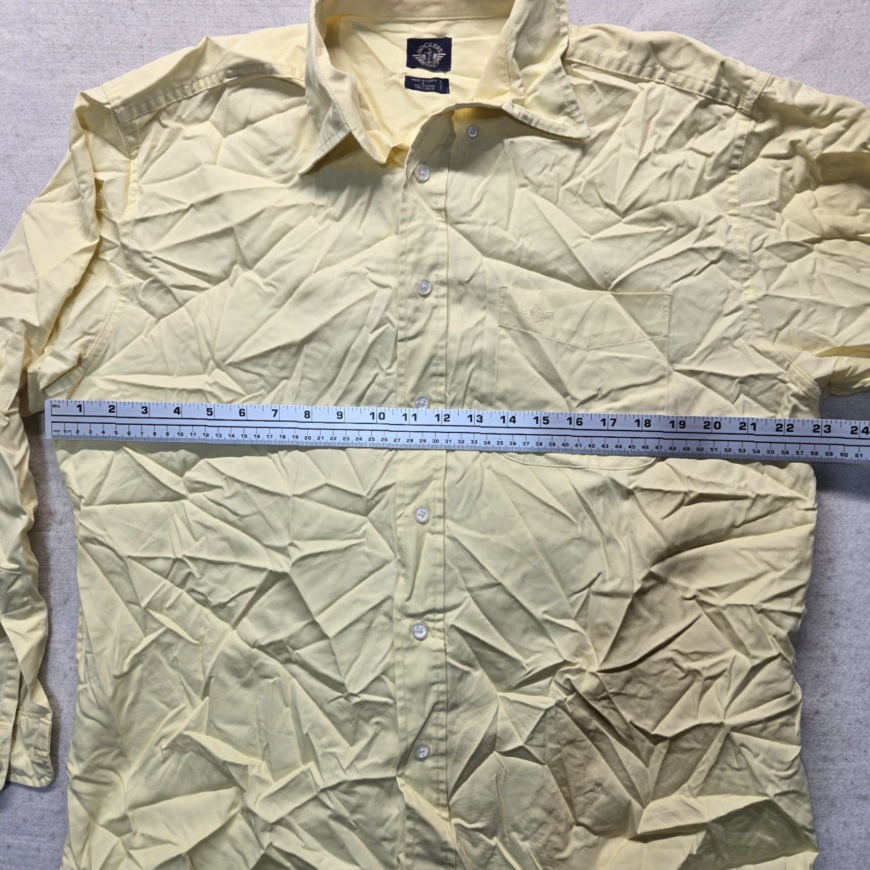 Dockers VINTAGE Dockers Shirt Solid Yellow Short Sleeve Button-Up Regular L Mens Large Yellow Classic Casual USA Theme Size US L / EU 52-54 / 3 - 4 Thumbnail