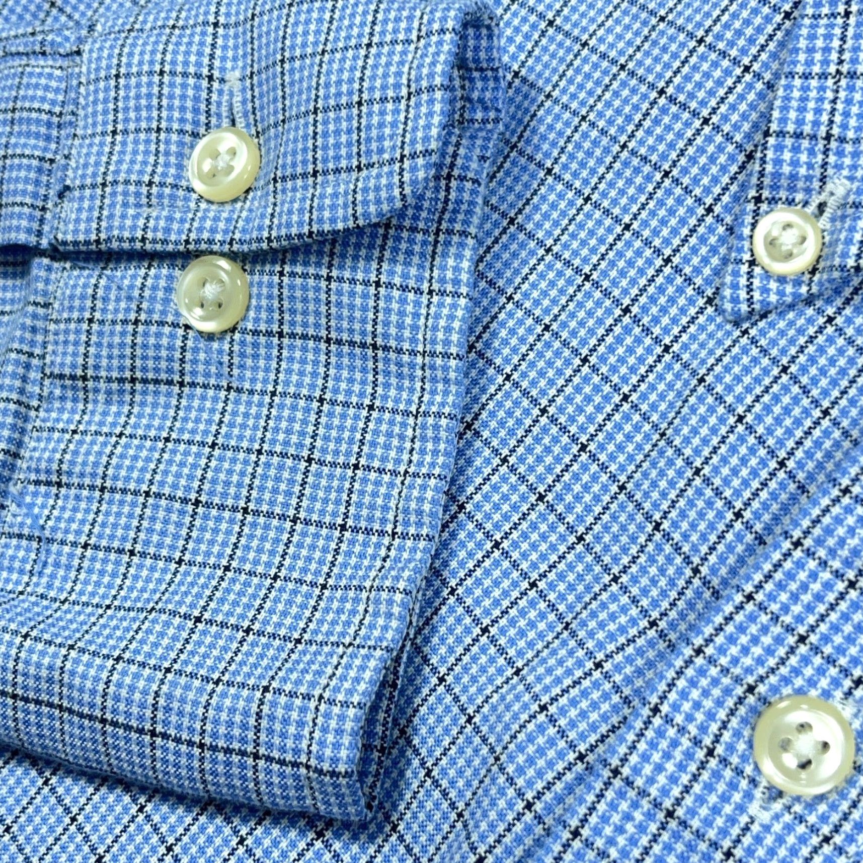 Ralph Lauren Ralph Lauren Shirt Men Medium 15.5 34 Blue Plaid Button Up Houndstooth Poplin Size US M / EU 48-50 / 2 - 5 Thumbnail