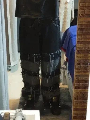 Designer × Japanese Brand Jeans Patchwork Darkwear Size US 30 / EU 46 - 3 Thumbnail