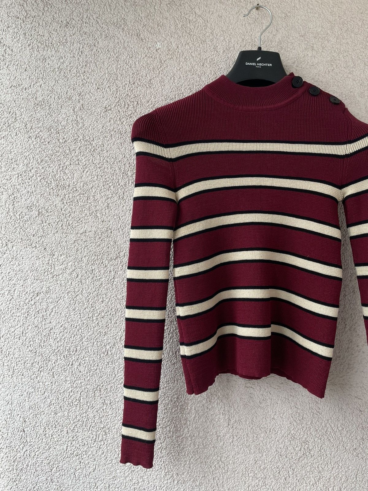 Isabel Marant Etoile Isabel Marant Women Burgundy Knitted Viscose Sweater 38/XS Size XS / US 0-2 / IT 36-38 - 2 Thumbnail