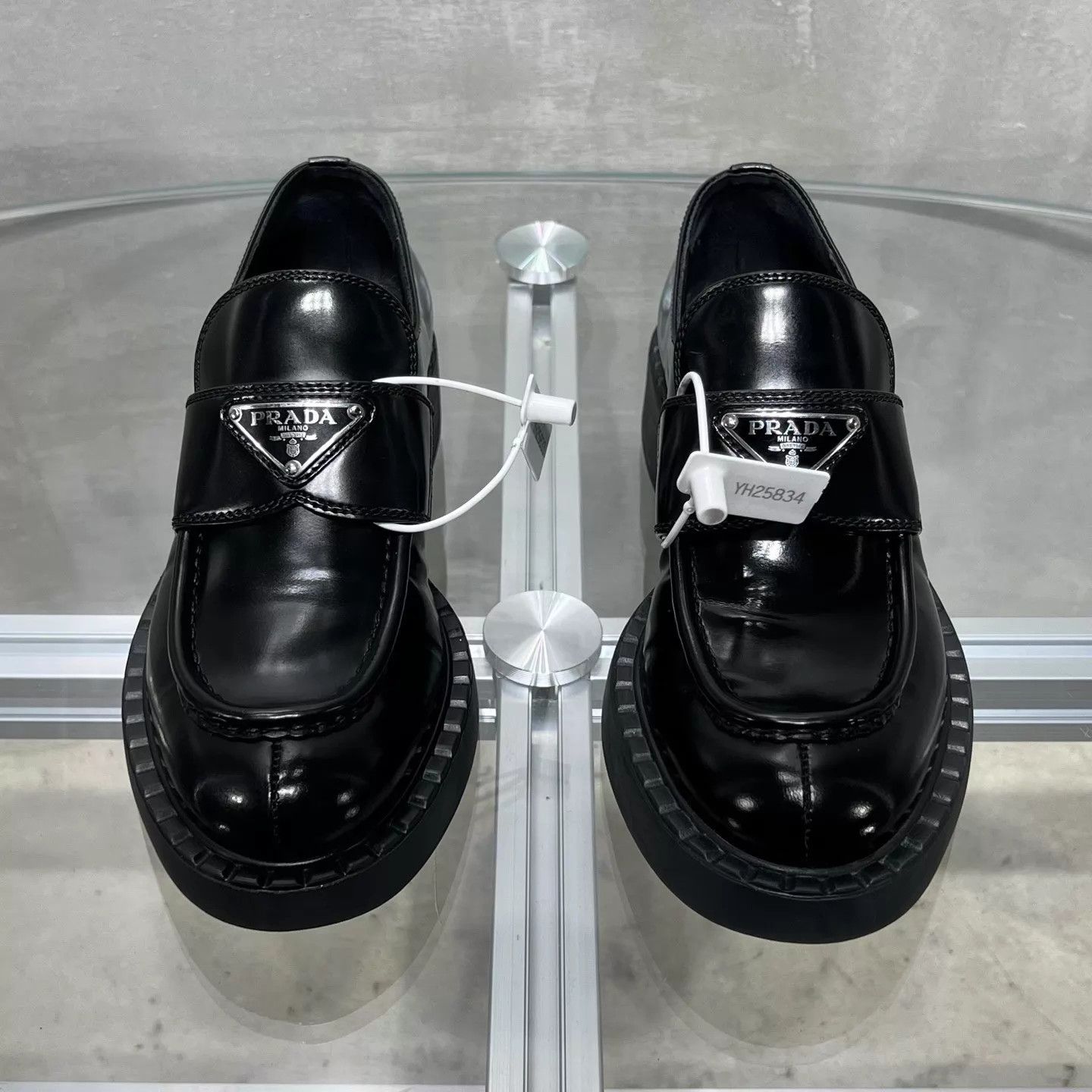 Prada Prada Black Triangle Logo Loafer 36.5 YH25833 Size US 6 / IT 36 - 1 Thumbnail