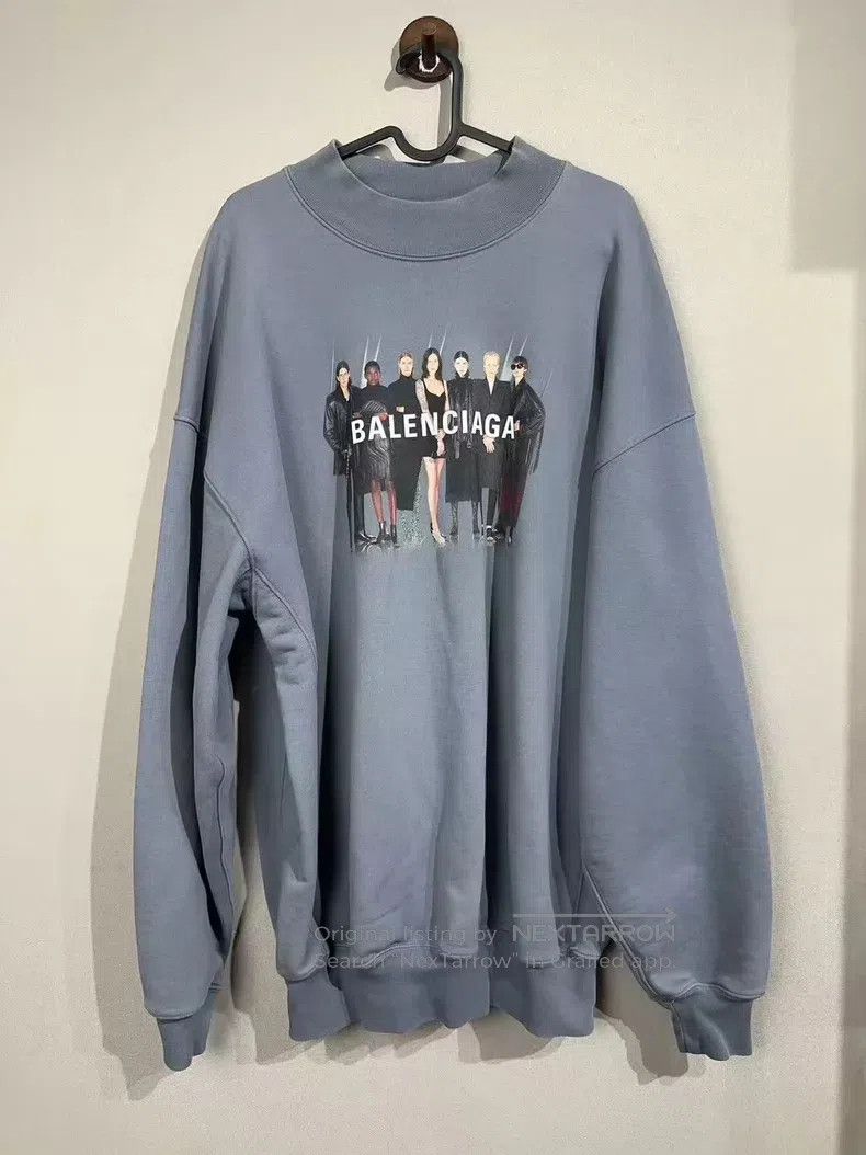 Balenciaga Balenciaga Haze Blue Portrait Hoodie Size US S / EU 44-46 / 1 - 1 Thumbnail