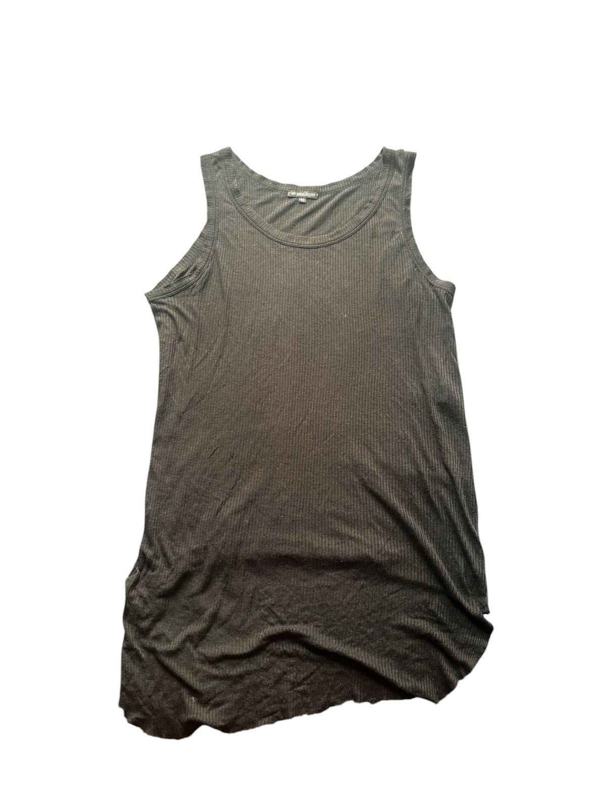 Ann Demeulemeester Ann D sheer ribbed raw hem tank Size US XXS / EU 40 - 1 Thumbnail