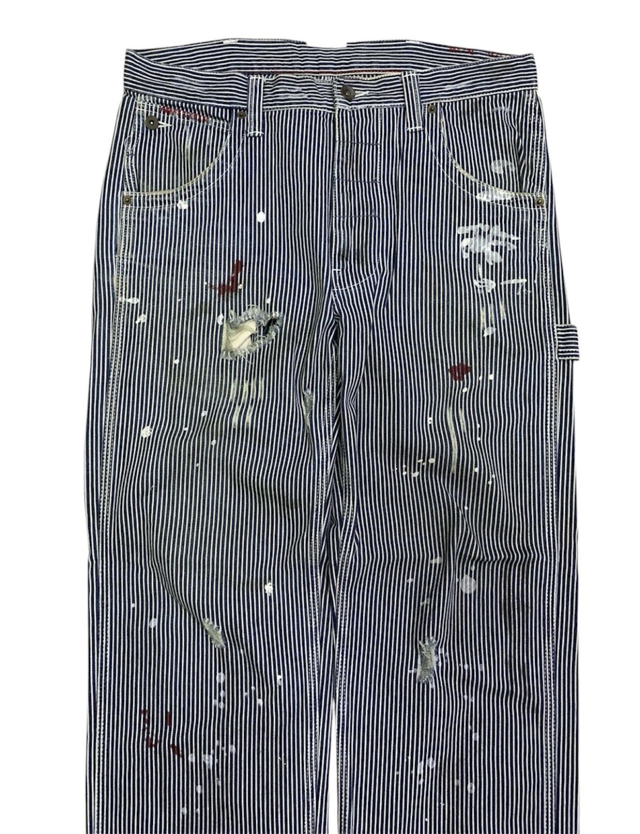 Japanese Brand 🔥Japanese Brand Mangrove Blue Union Made Painted Pant Size US 34 / EU 50 - 2 Thumbnail