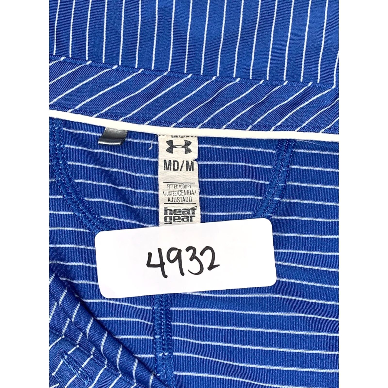 Under Armour Under Armour Heat Gear Polo Womens M Striped Short Sleeve Blue #4932 Size 32" / US 10 / IT 46 - 3 Thumbnail