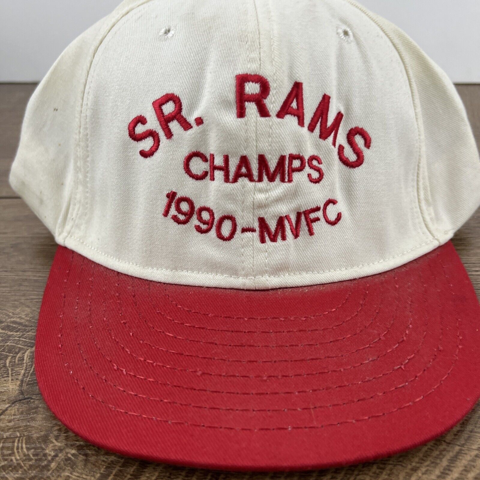 Other SR Rams Champs Hat 1990 MVFC White Hat Adjustable Snapback A Size ONE SIZE - 7 Thumbnail