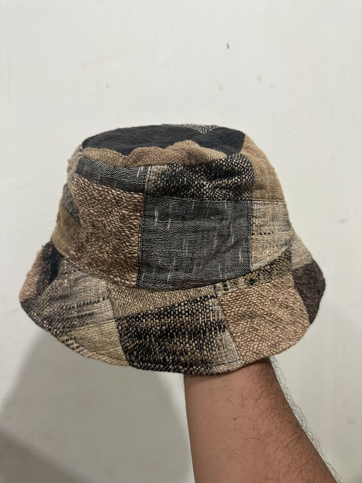 Japanese Brand Rare Patchwork Style Bucket Hat Size ONE SIZE - 1 Thumbnail