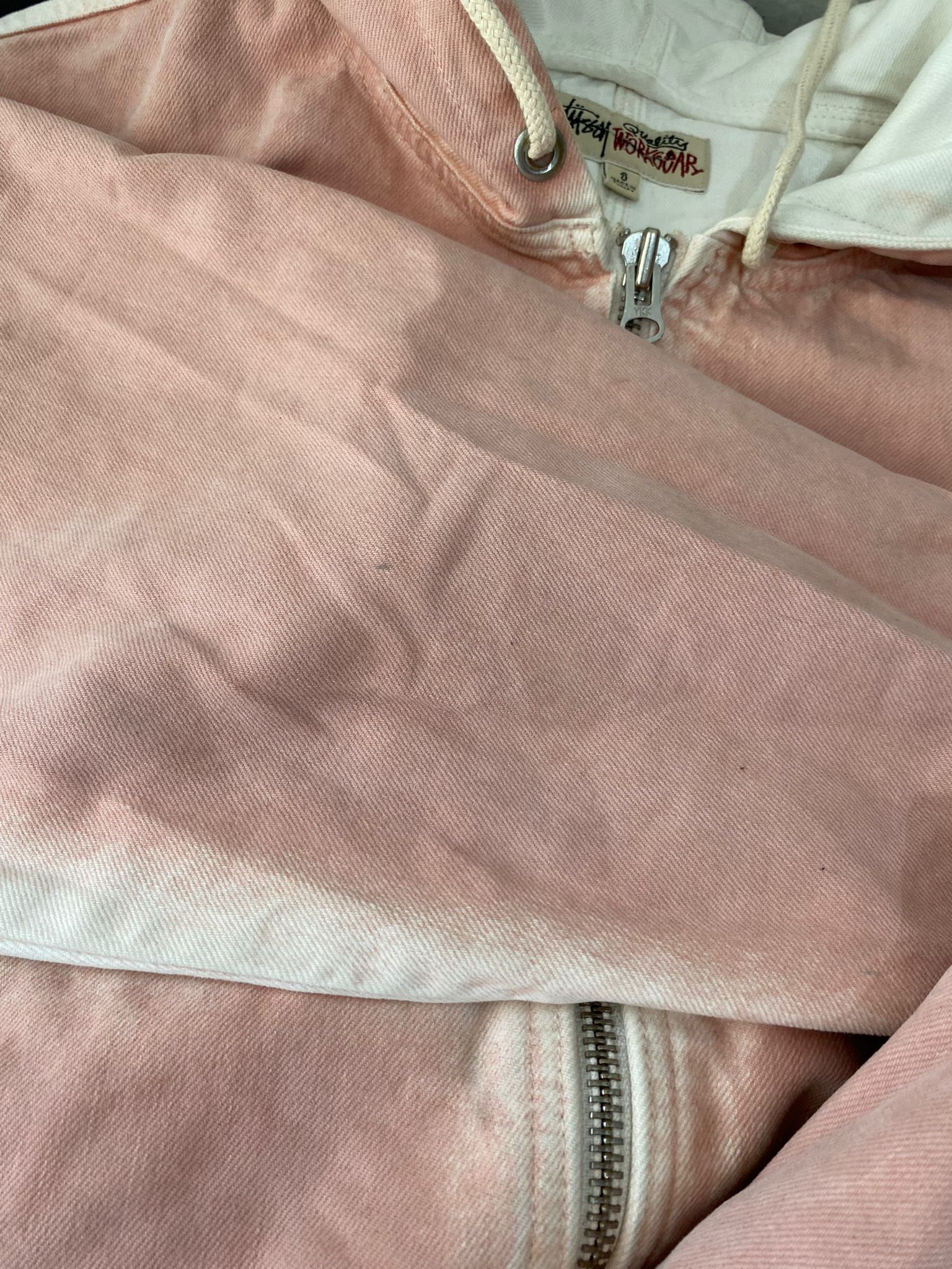 Stussy Spray Dye Hooded Work Jacket Faded Pink Size US S / EU 44-46 / 1 - 10 Thumbnail