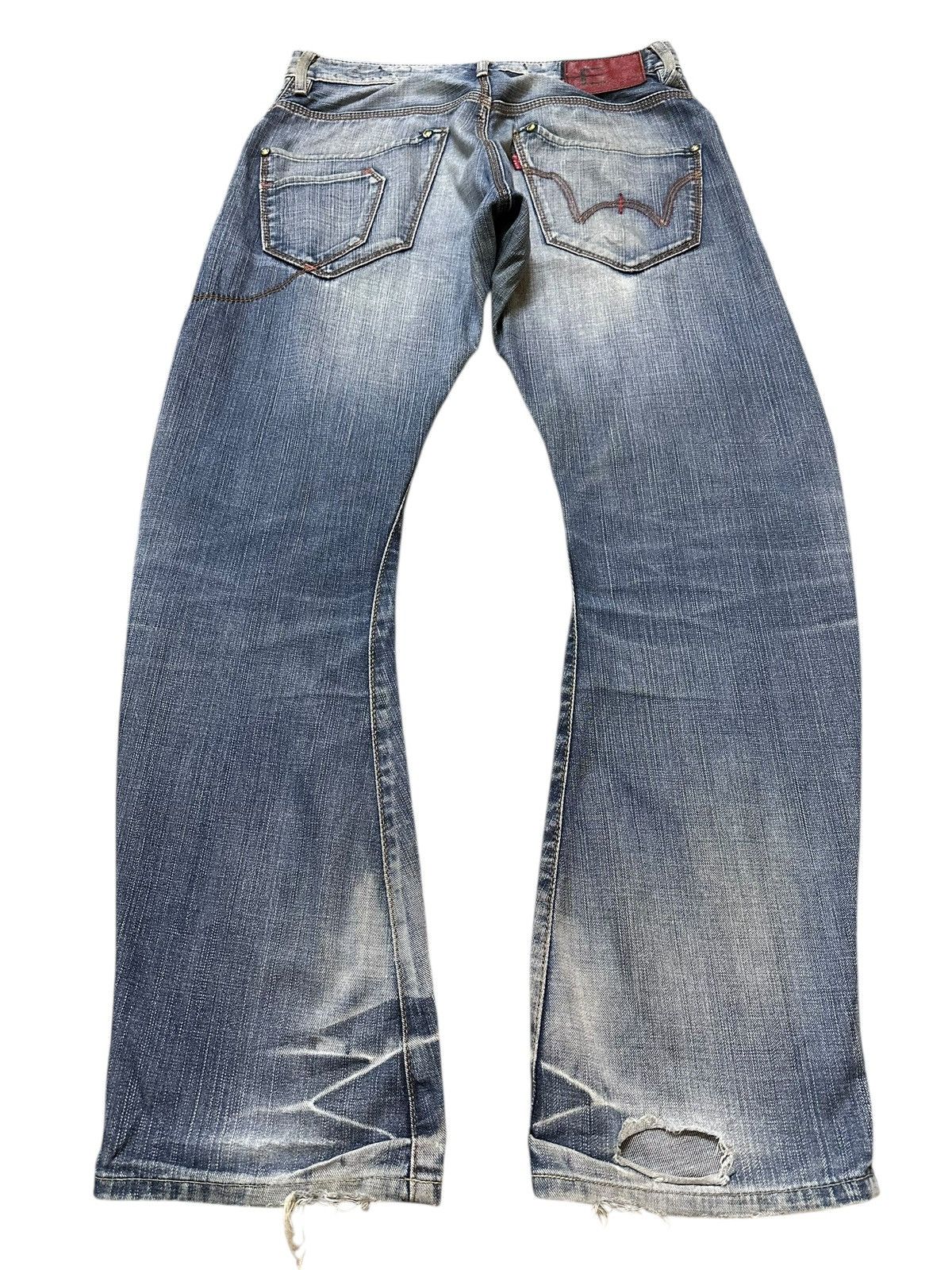 Edwin Vintage Edwin E-Function Mud Wash Faded Twisted Leg Jeans Size US 33 - 2 Thumbnail