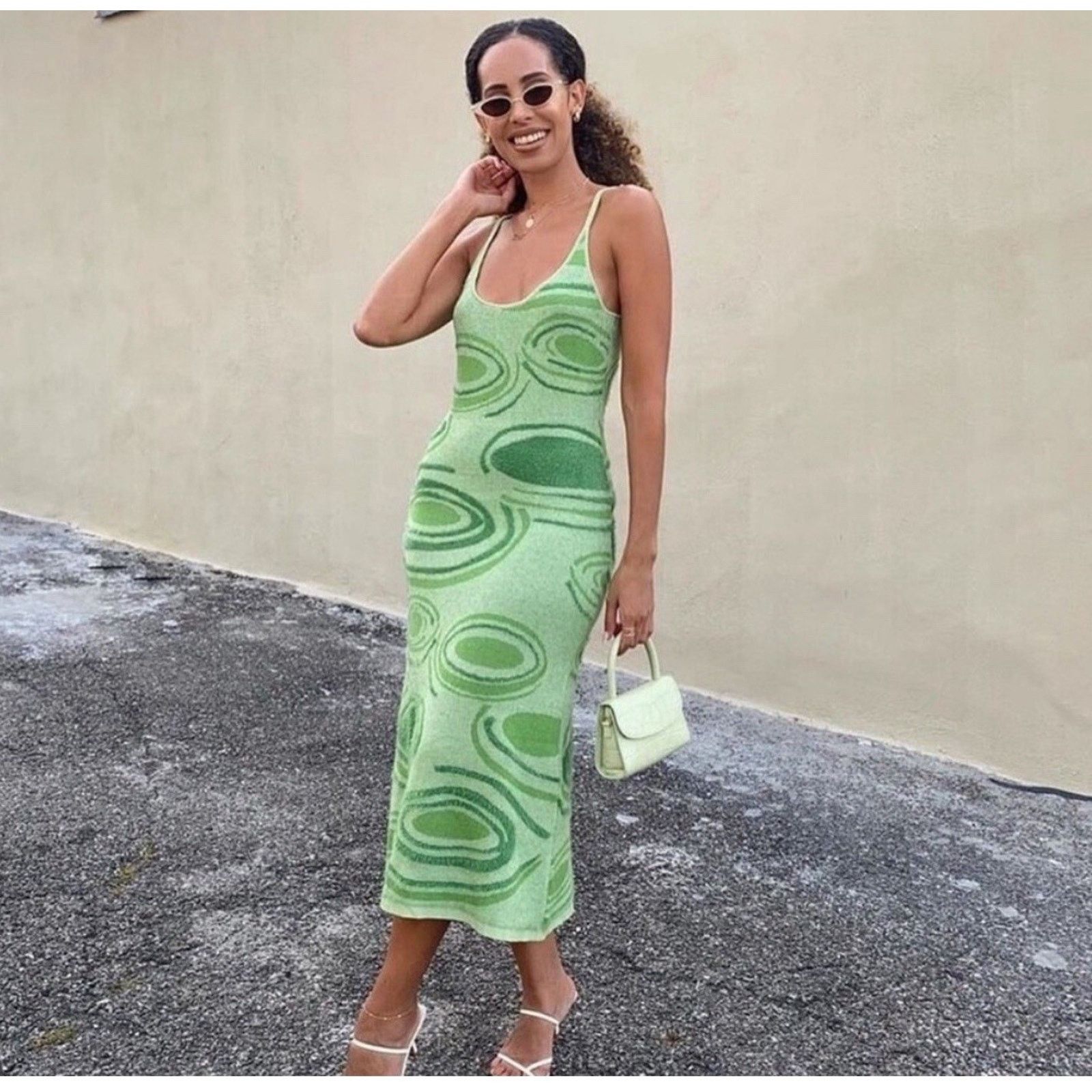 House of Sunny House of Sunny US 8 M Galaxy Hockney Dress Green Soft Maxi Size M / US 6-8 / IT 42-44 - 1 Thumbnail