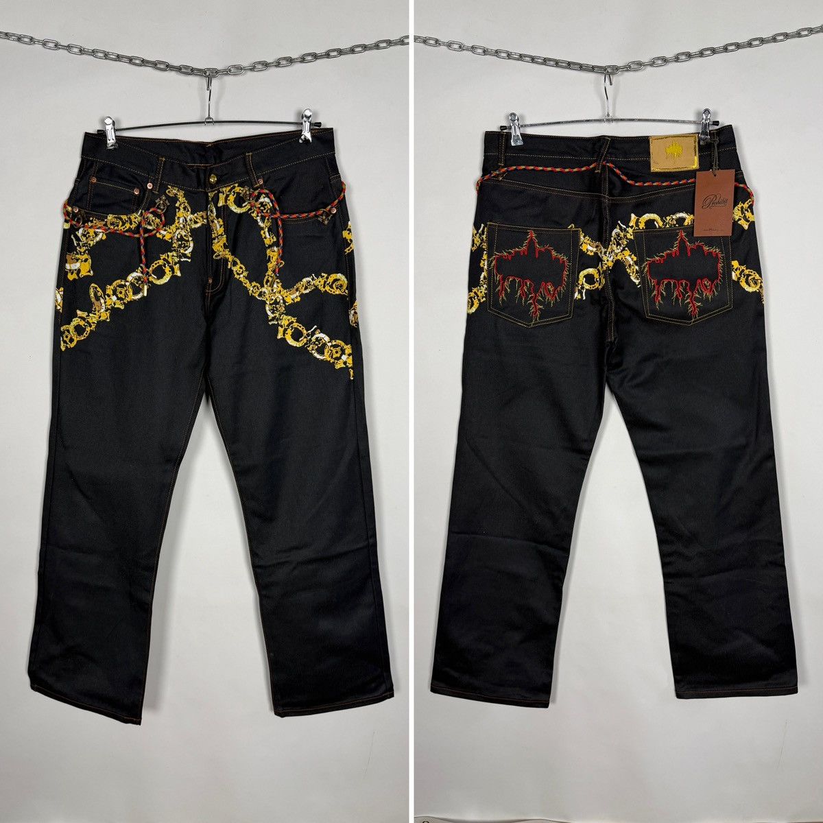Other Prohibit Graphic Jeans Chain Print Denim Pants Y2K Size 36 Size US 36 / EU 52 - 1 Thumbnail