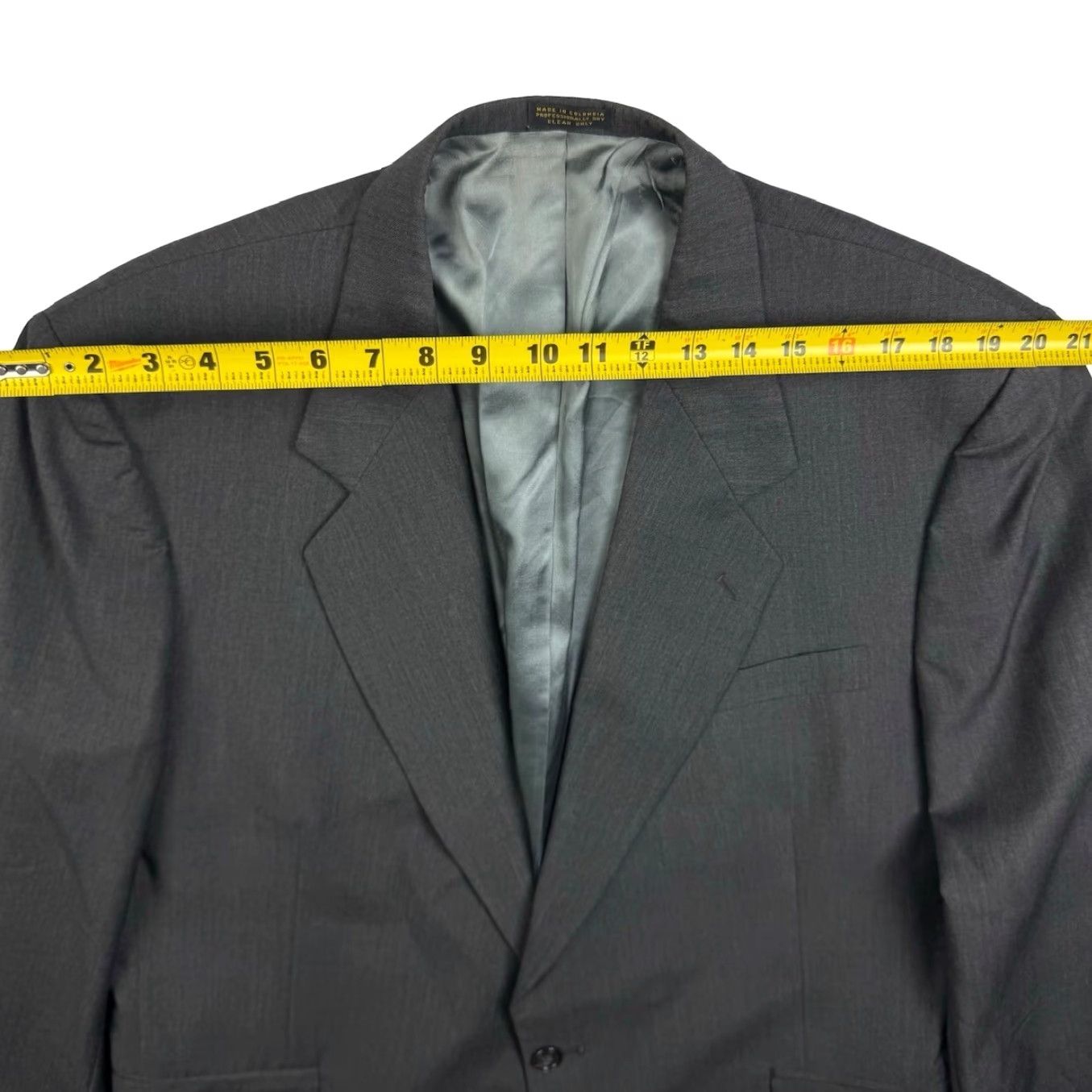Oscar De La Renta Oscar de la Renta Blazer Jacket Wool 2-Button Gray 46R Mens Regular Notch Lapel Vintage: No Size 46R - 6 Thumbnail