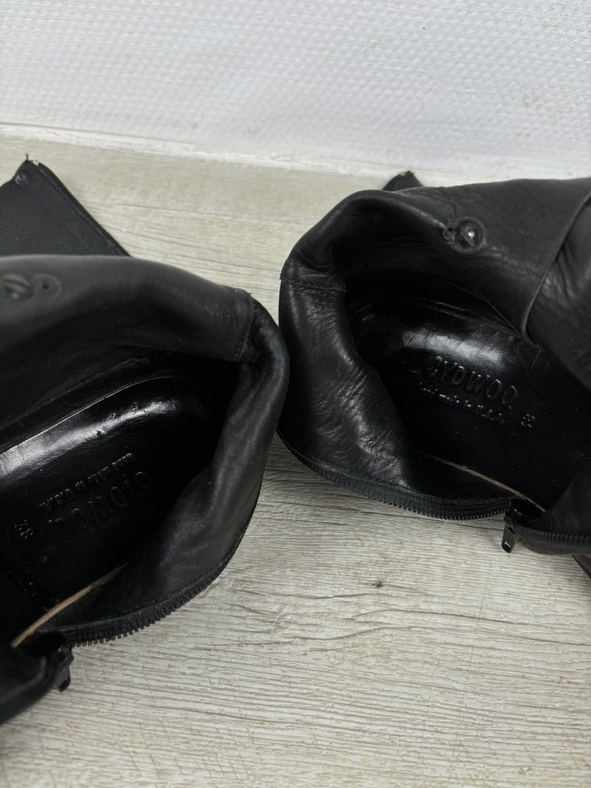CYDWOQ RARE RUGGED Hand Made USA Leather Knee High Hessian Boots 38 Size US 8 / IT 38 - 17 Thumbnail