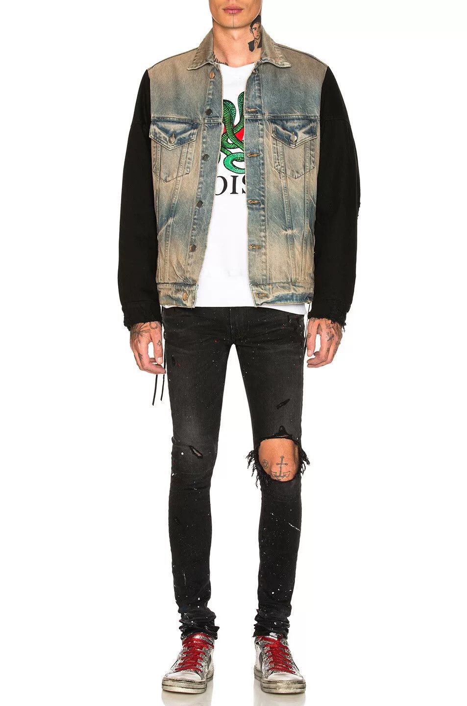Amiri amiri two tone denim jacket for autumn Size XS / US 0-2 / IT 36-38 - 1 Thumbnail
