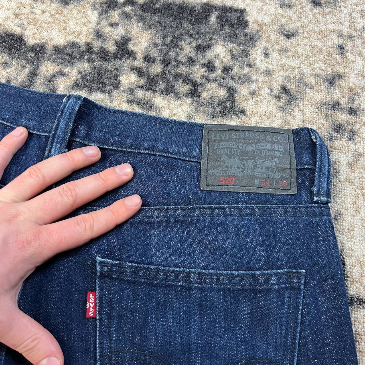 Levi's 520 Levis Vintage Y2K Deep Blue Denim Jeans Size US 34 / EU 50 - 5 Thumbnail