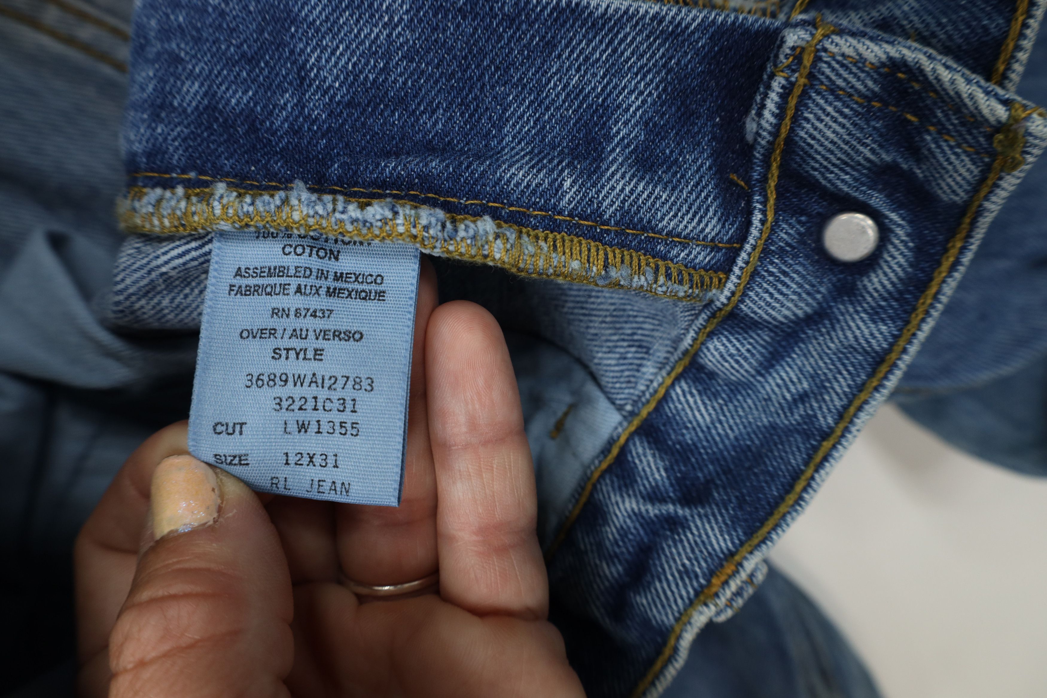Ralph Lauren Vintage 90s Ralph Lauren Spell Out Straight Leg Jeans Blue Size 34" / US 12 / IT 48 - 10 Thumbnail