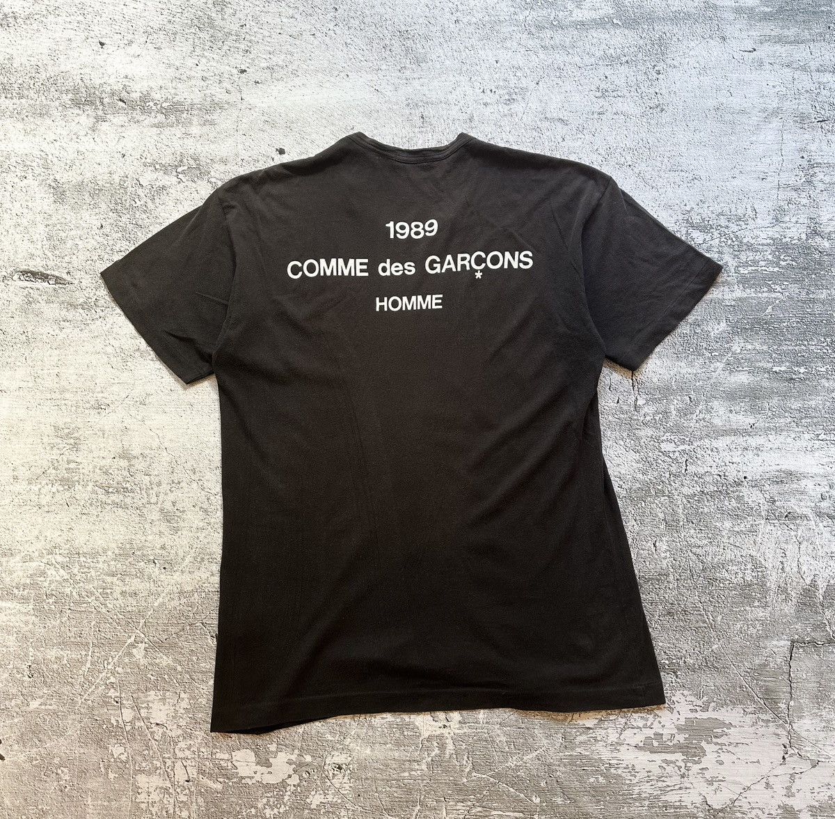 Pre owned Comme Des Garcons X Comme Des Garcons Homme Cdg Homme Aw1989 Back Print T shirt In Faded Black ModeSens