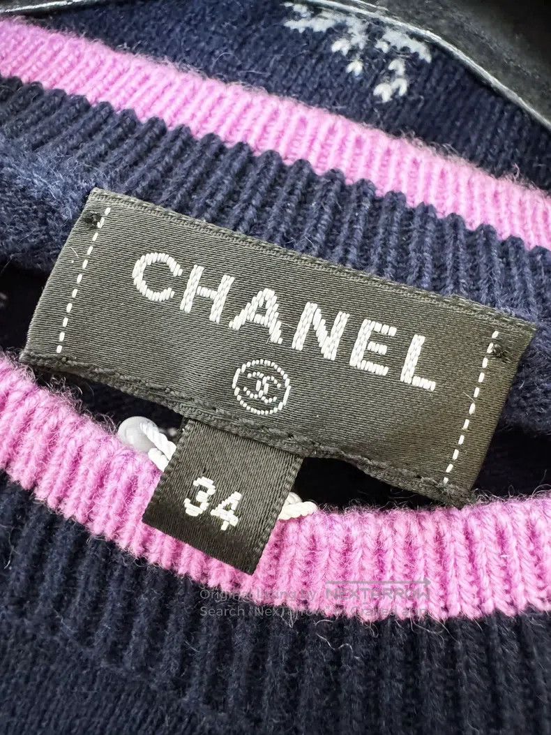 Chanel Chanel 22K autumn and winter pink small flower blue cashme Size XXS / US 00 / IT 34 - 6 Thumbnail