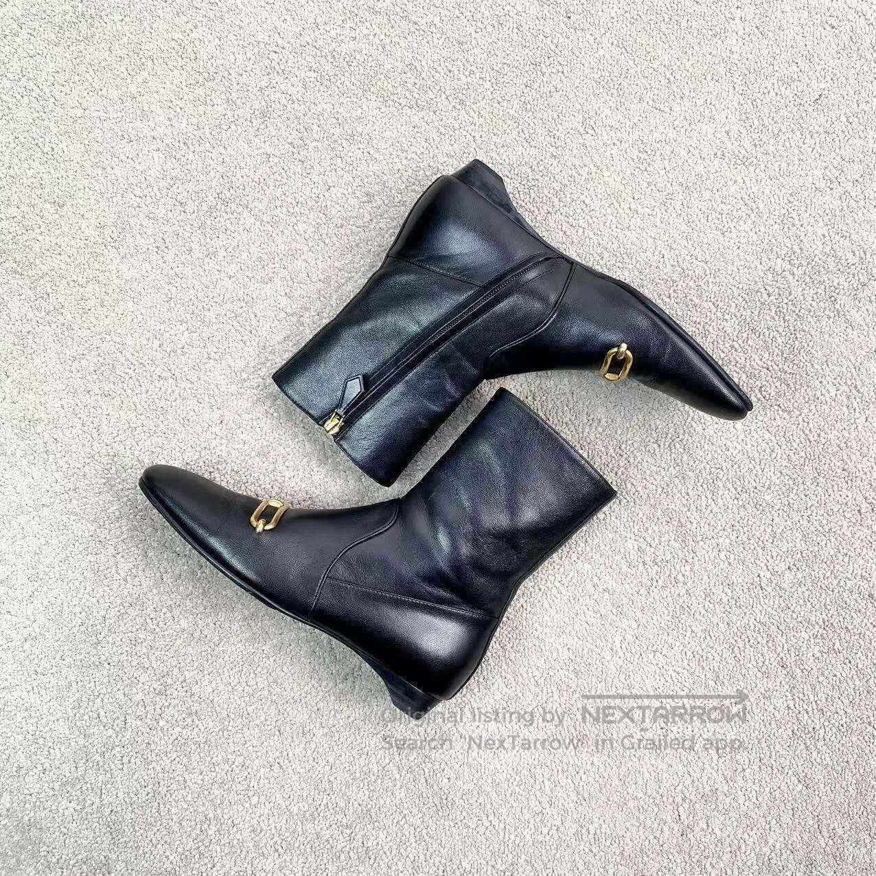 Hermes Hermes Goatskin booties for outdoor recreation| Size US 5.5 / IT 35.5 - 5 Thumbnail