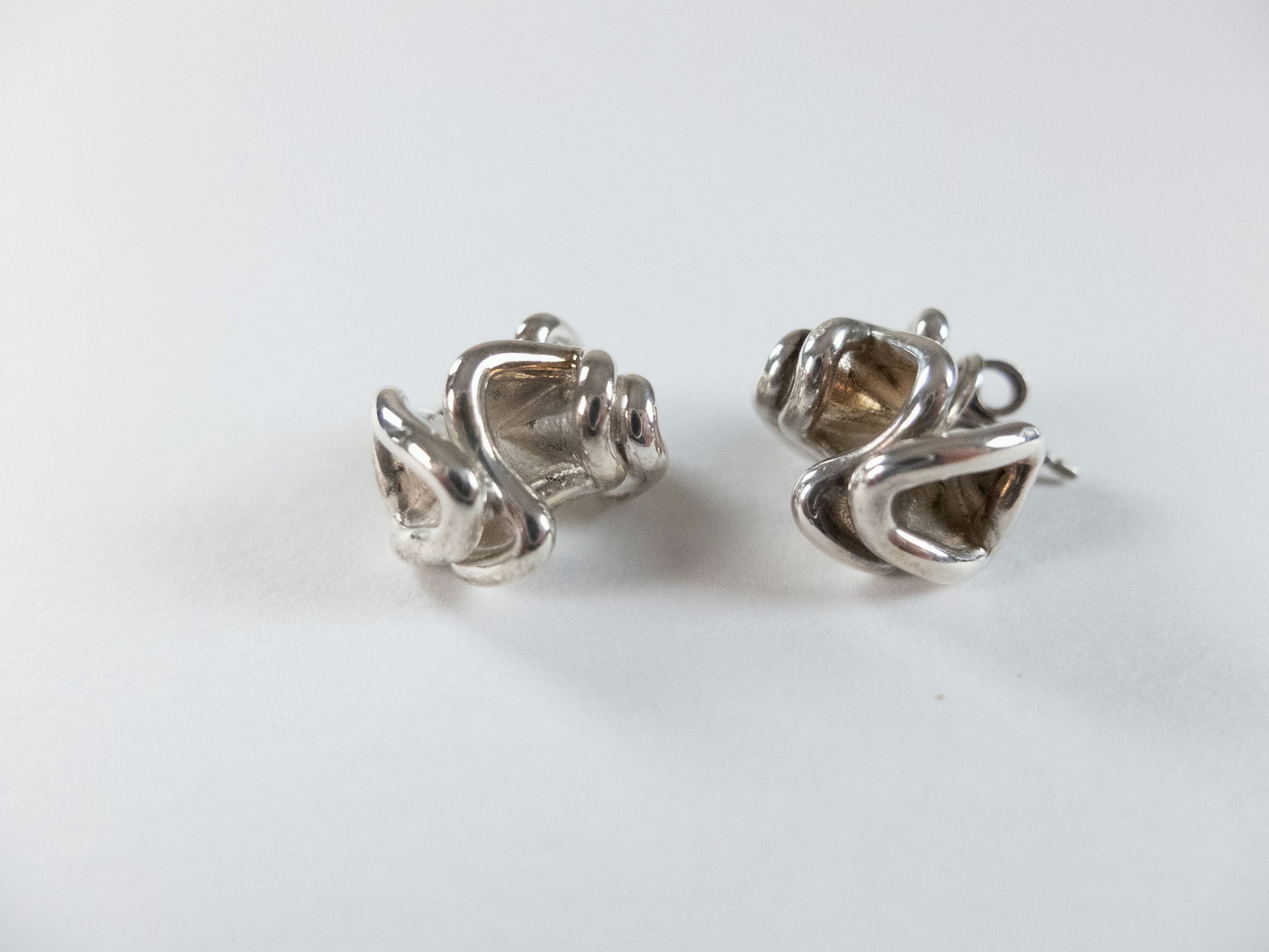 Bottega Veneta BOTTEGA VENETA Whirl sculptural small silver earrings q Size ONE SIZE - 2 Thumbnail