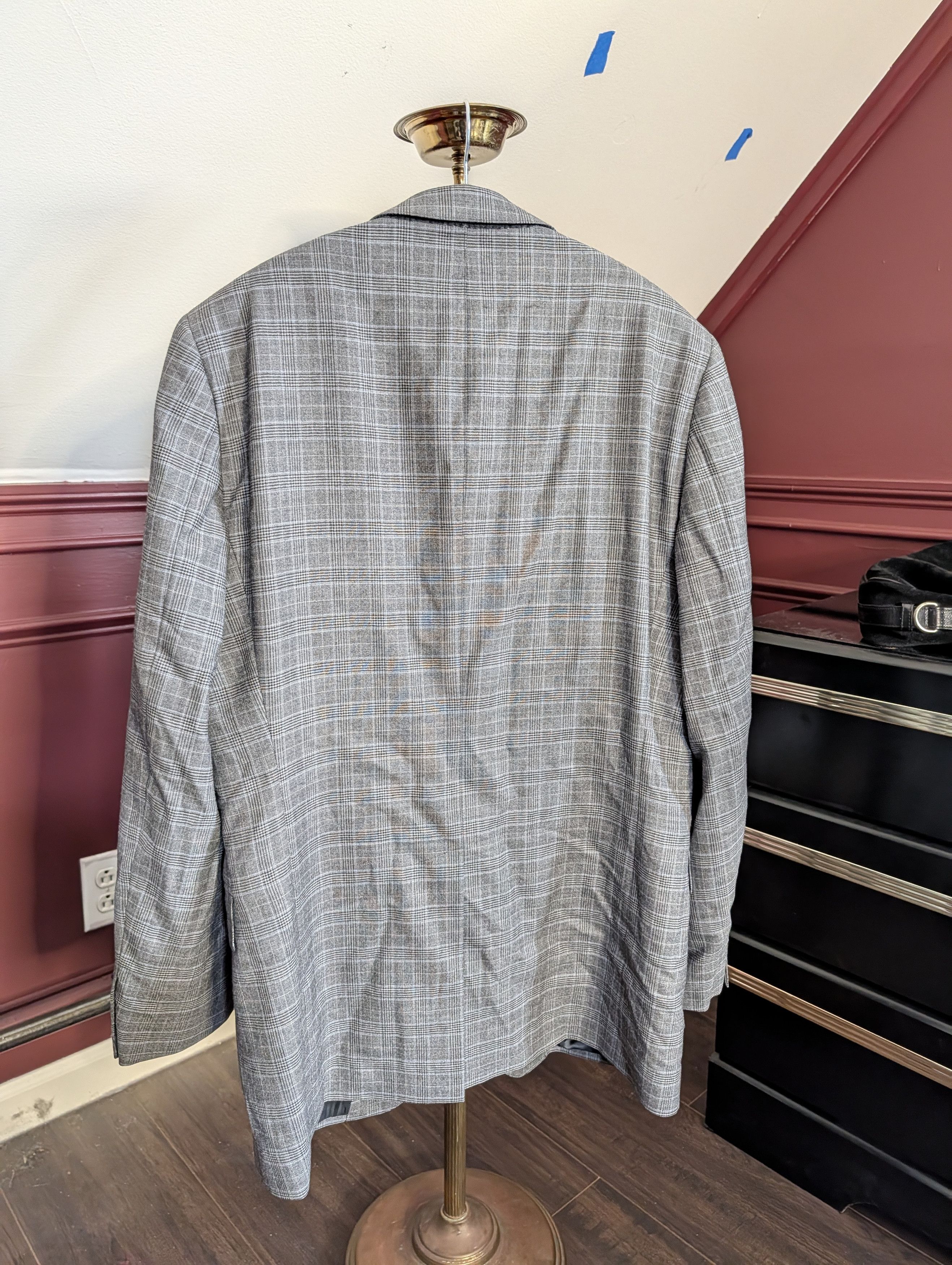 Brooks Brothers 1818 Fitzgerald made in Italy gray plaid 2pc suit 42L Size 42L - 3 Thumbnail