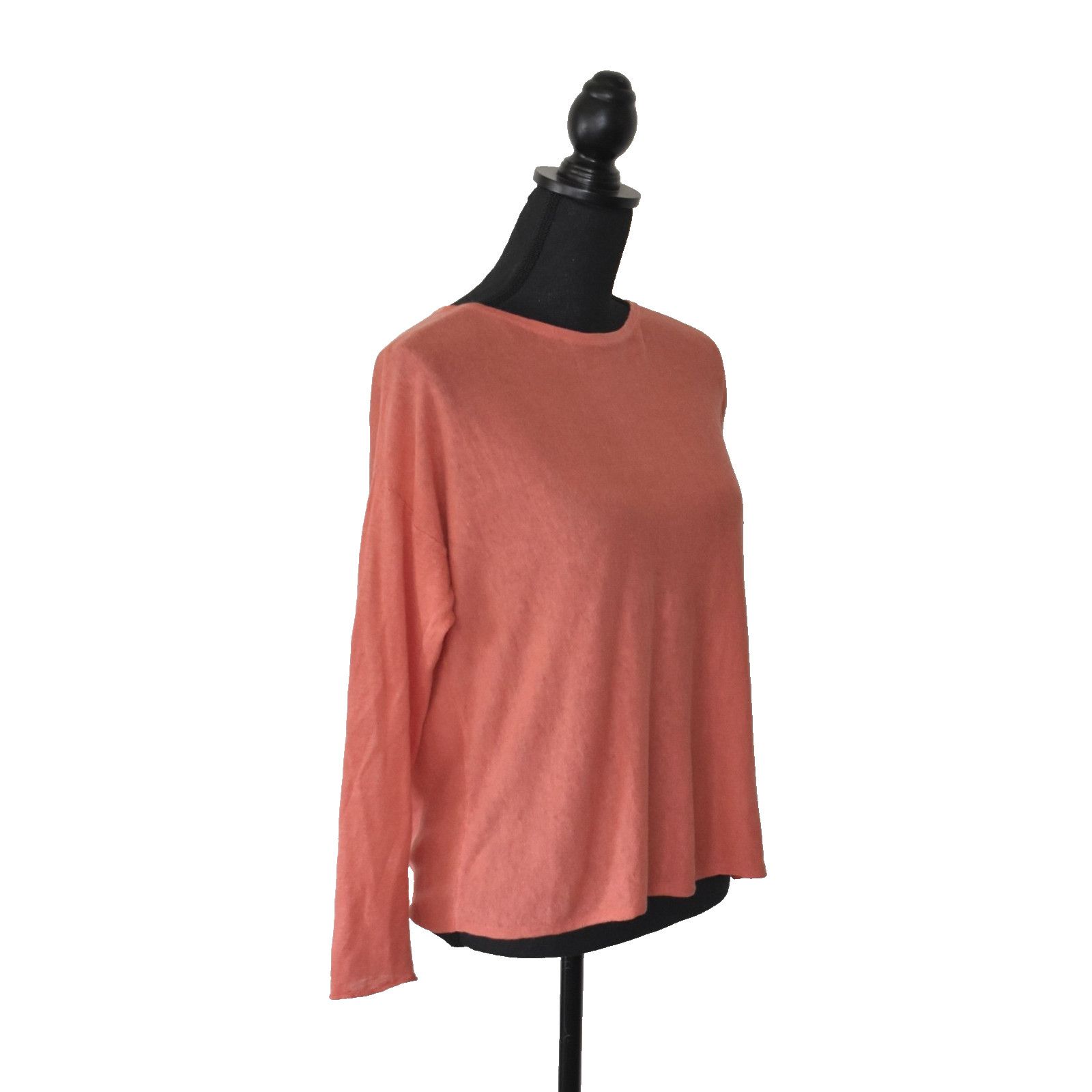 Eileen Fisher EILEEN FISHER Coral Linen Cotton Knit Boat Neck Sweater XXS Size XXS / US 00 / IT 34 - 2 Thumbnail