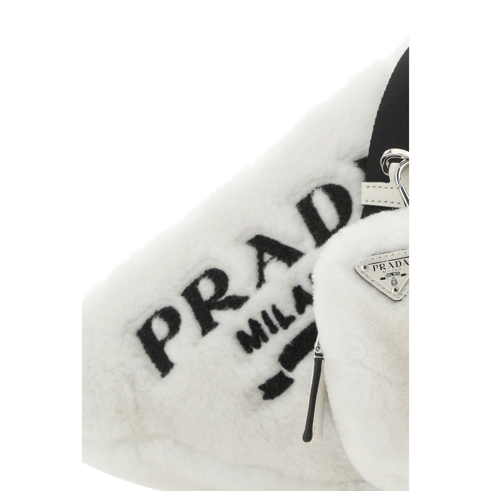 Prada PRADA Triangle White Shearling Crossbody Bag New And Authent Size ONE SIZE - 4 Thumbnail