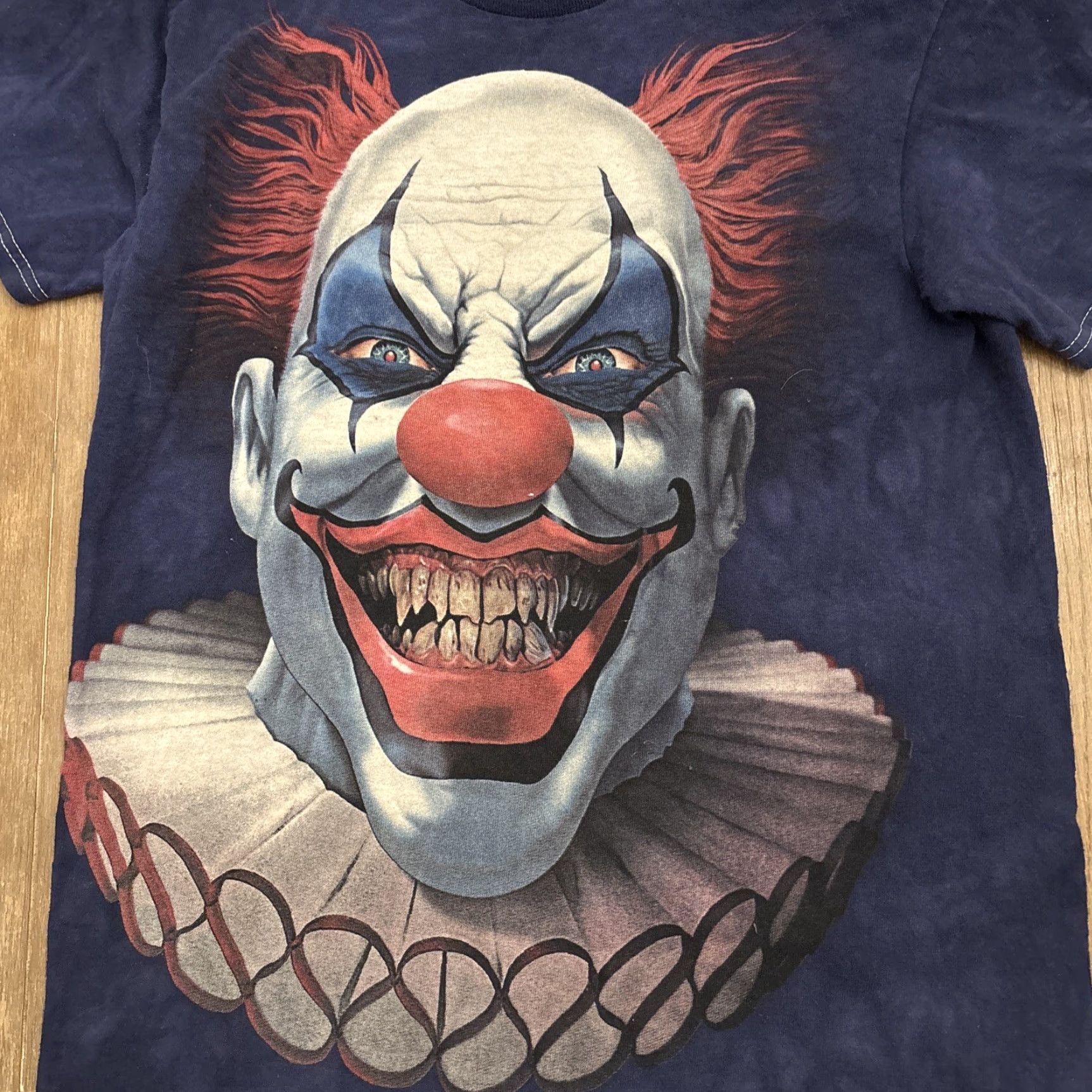 Delta VINTAGE Delta Scary Killer Clown T-Shirt Mens Size Small Blue Solid Horror Halloween Size US S / EU 44-46 / 1 - 2 Thumbnail